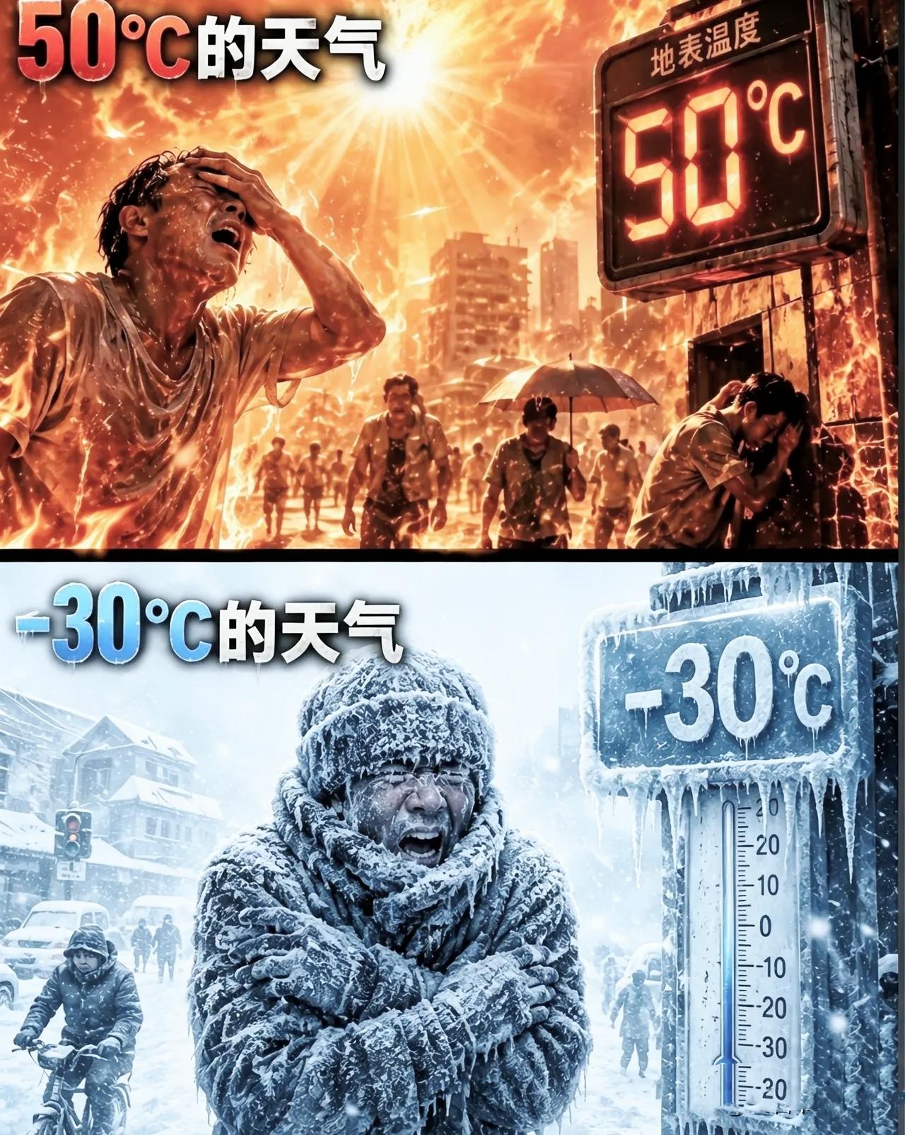 灵魂拷问！50℃烤成人干 VS -30℃冻成冰棍，二选一你扛不住哪个？

极端气