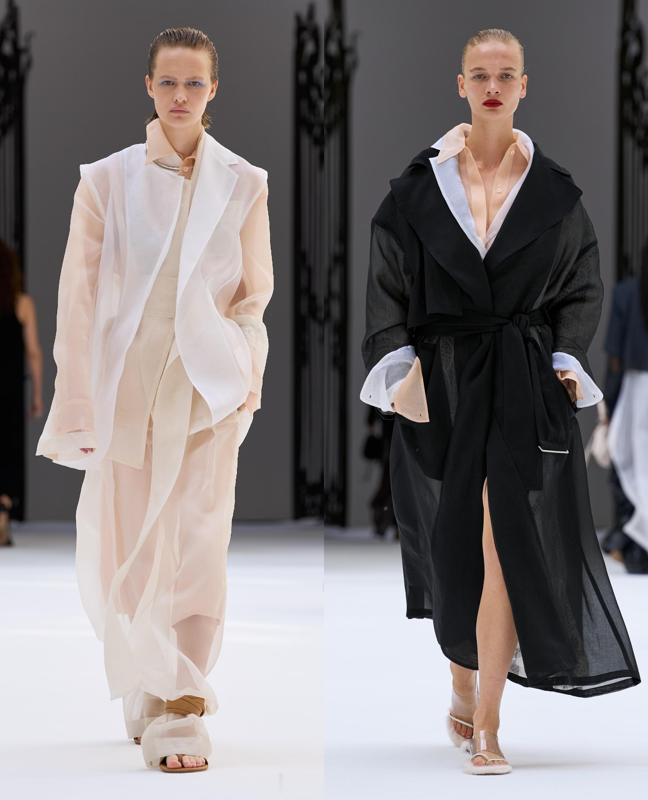 米兰，SPORTMAX 2027 春夏系列，对轻盈的渴望贯穿于每个细节～细条纹薄