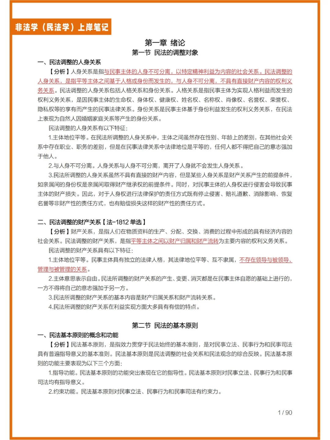 法硕（非法学）—民法学考研重点笔记总结