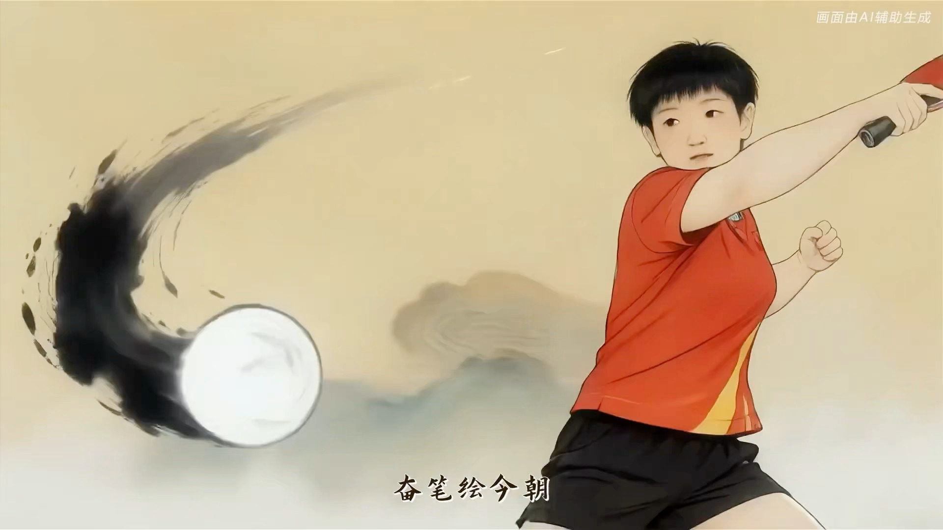 孙颖莎 “奋笔绘今朝”©️ 网页链接