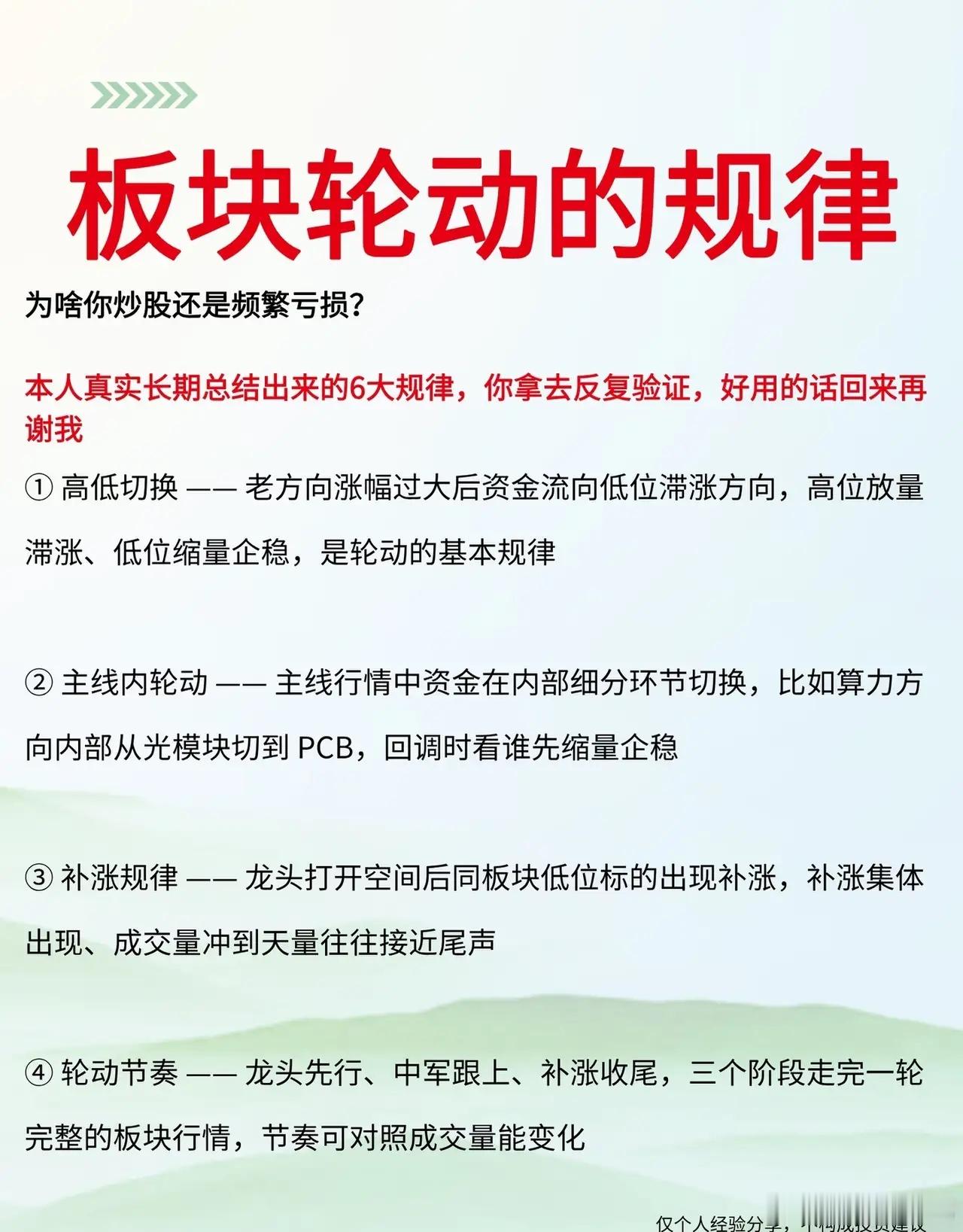 行情轮动不是瞎涨！读懂这几条底层逻辑，踩准资金节奏很多朋友都有这样的困惑：明明每
