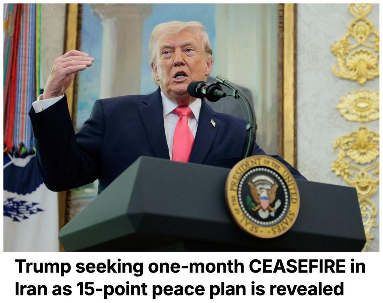 热点新闻！
特朗普对伊朗提出15条不是谈判，是逼伊朗“投降”！
 
特朗普抛给伊
