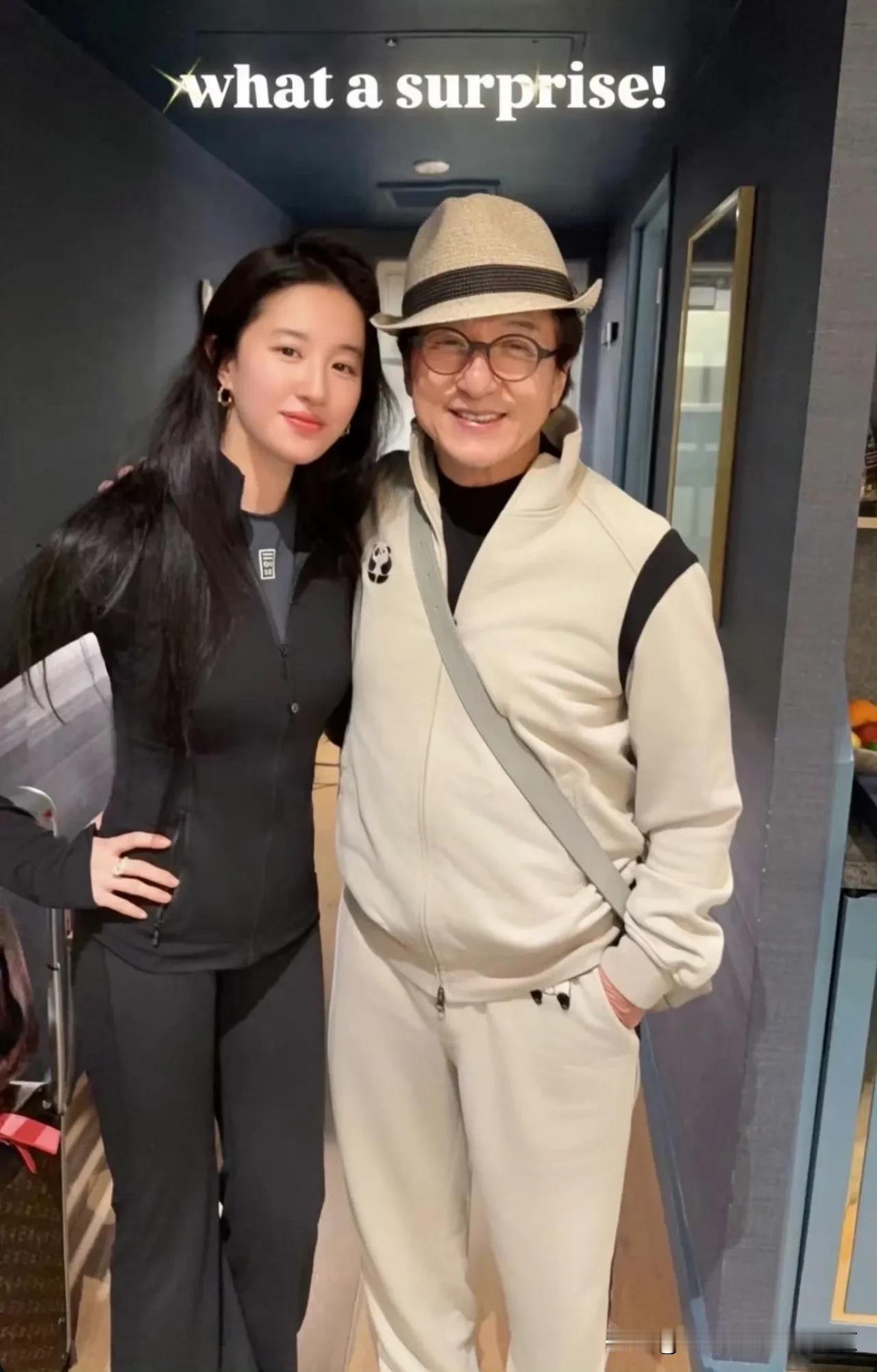 专业的摄影师，跟路人拍的就是不一样。
前者是刘亦菲和成龙大哥的合照，后者是路人的