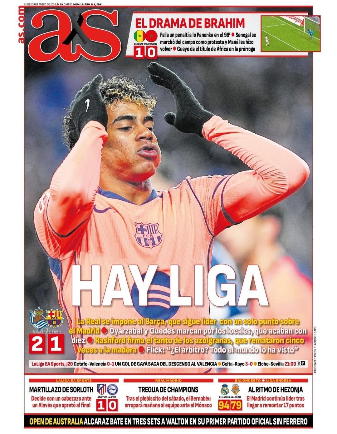 皇马 《阿斯》卜拉欣在98分钟罚丢点球 