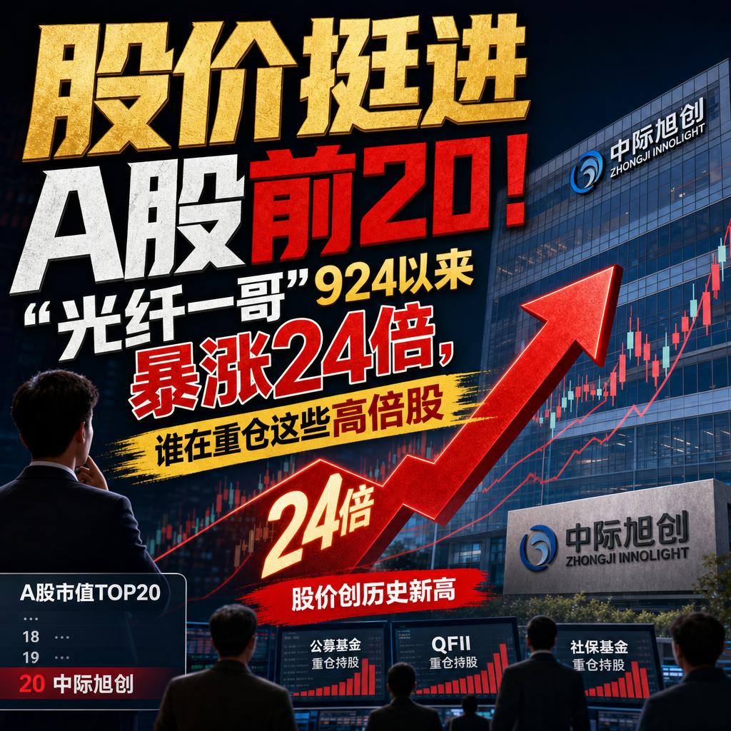 一根光纤，竟然让一家公司股价闯进A股前20，从“924”行情起算暴涨24倍。
这