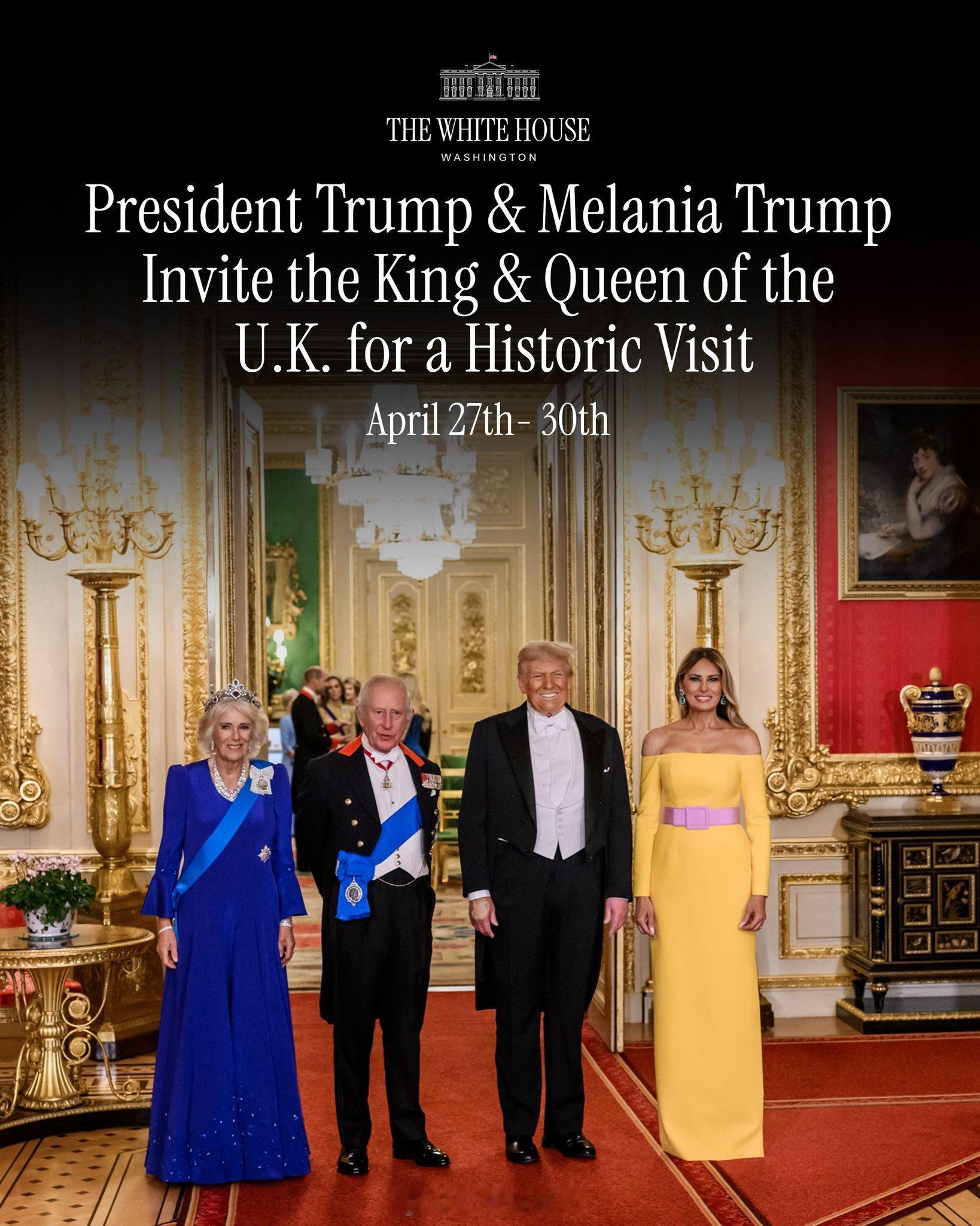 英国王室  昨天白宫第N次提起四月底的国事访问🇺🇸 