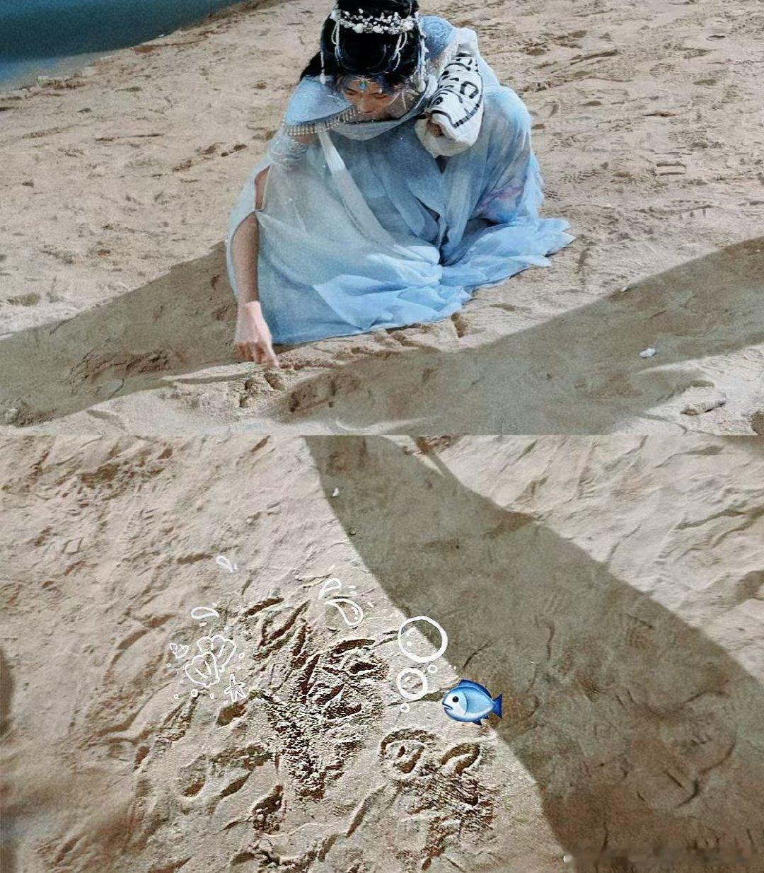 杨肸子的小鲛人，灵动鲜活，仿佛真的从海底世界穿越而来。 明月苍茫杀青  期待新剧