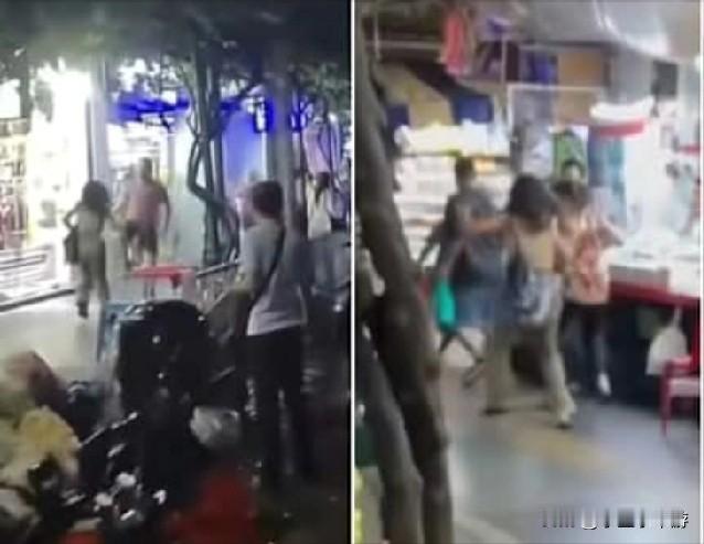 泰国曼谷一名疑似精神失常的女子在热闹的素坤逸路（Sukhumvit Road）持