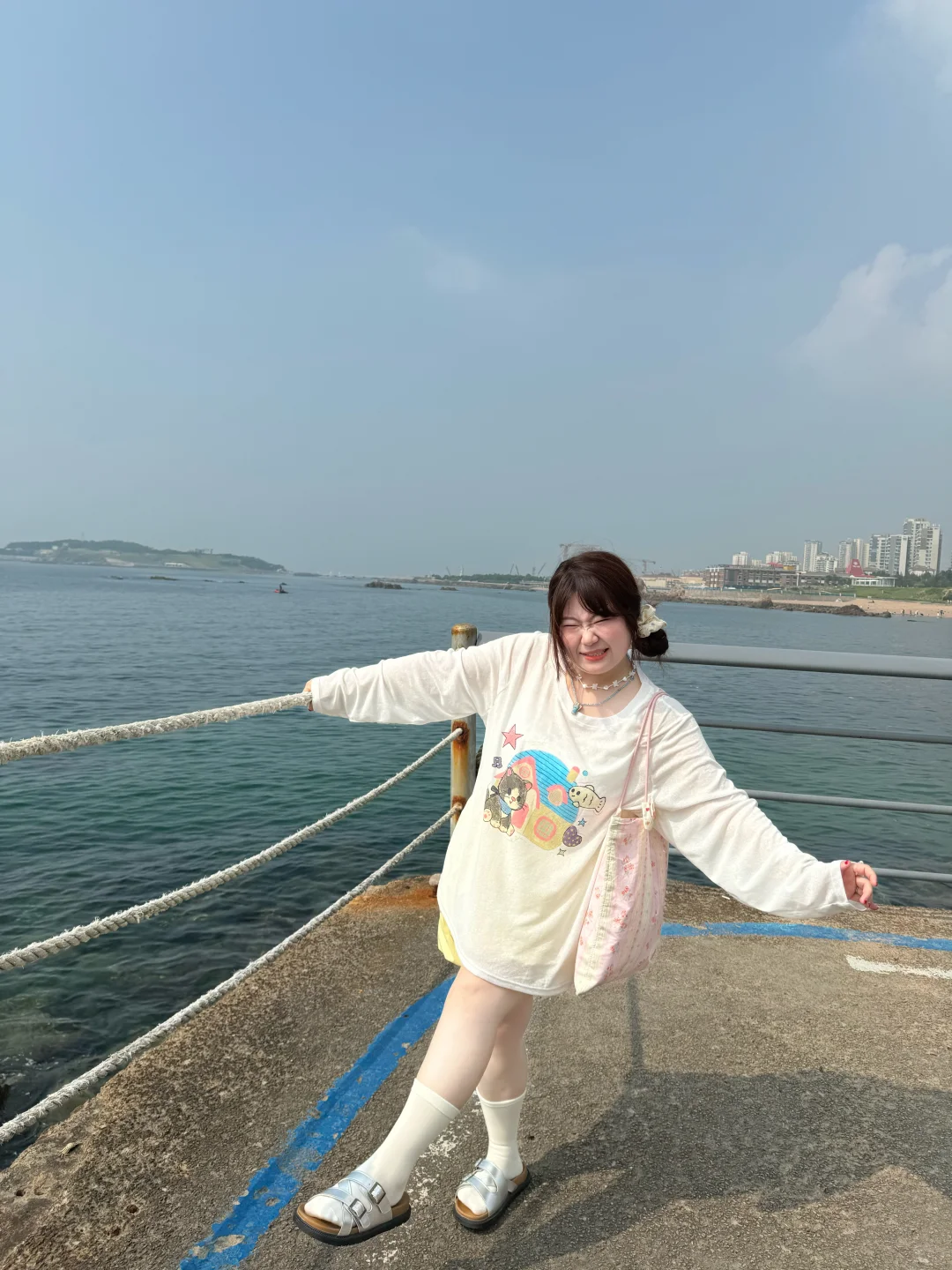 160斤真胖女孩海边OOTD