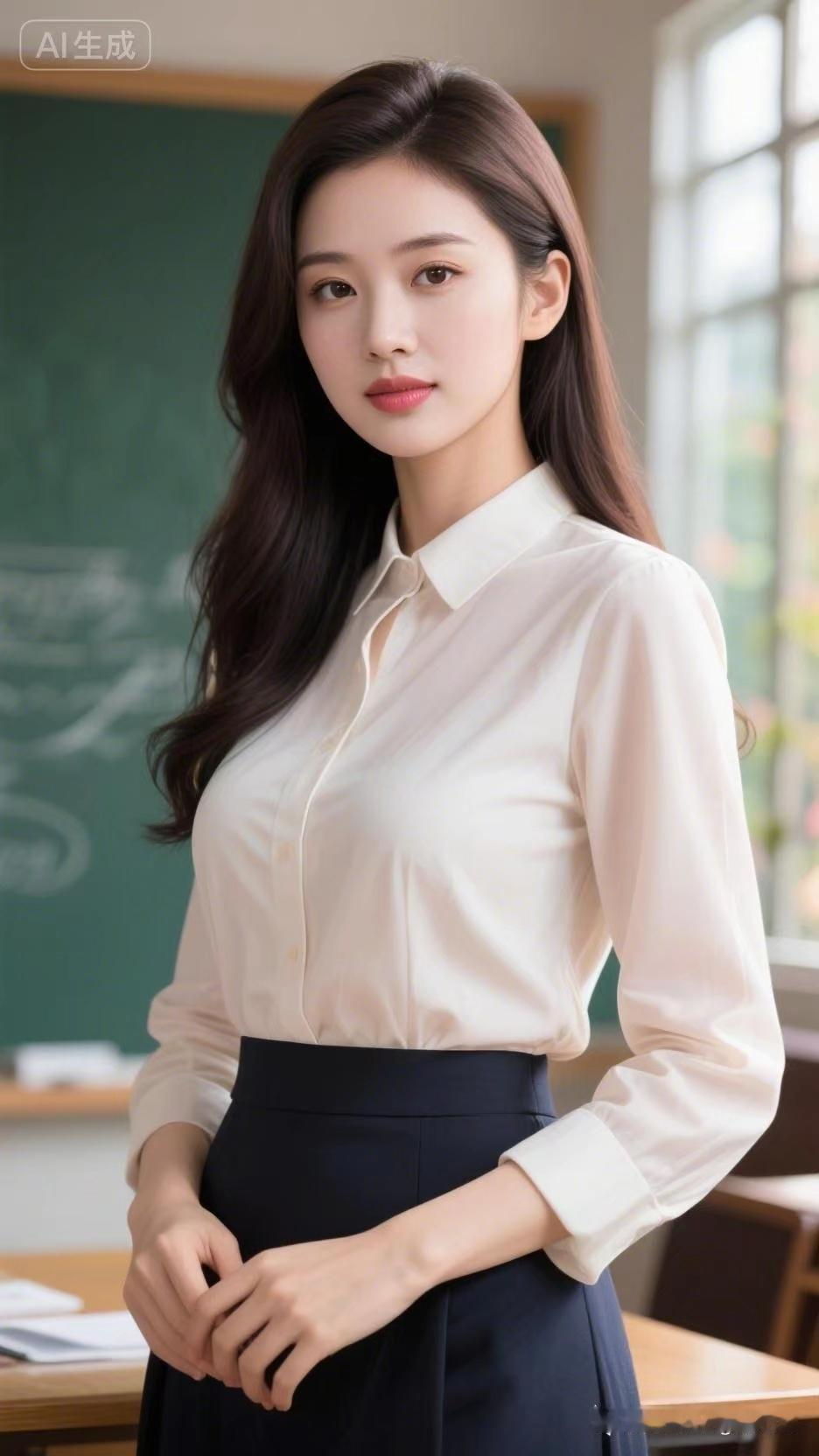 优雅职场风，白衬衫+黑裙，气质满分！