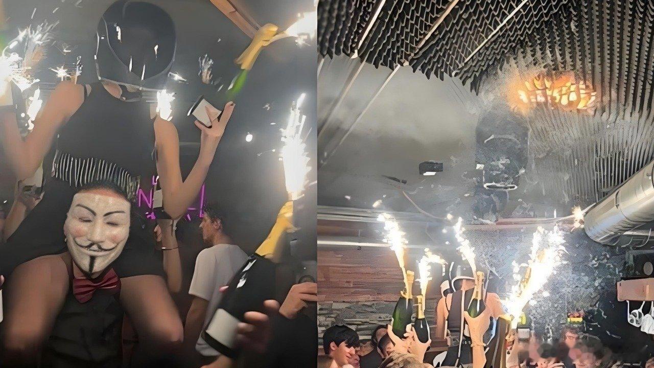 凤凰新闻【瑞士酒吧起火瞬间：女生举烟花被酒保扛肩上，引燃天花板，客人仍在起哄】瑞
