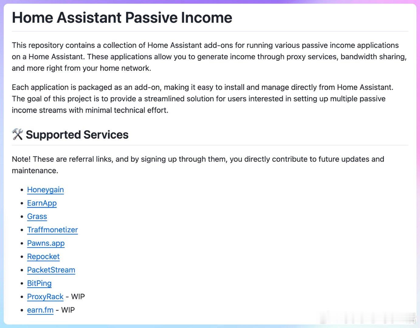 【[23星]Home Assistant Passive Income：为Hom