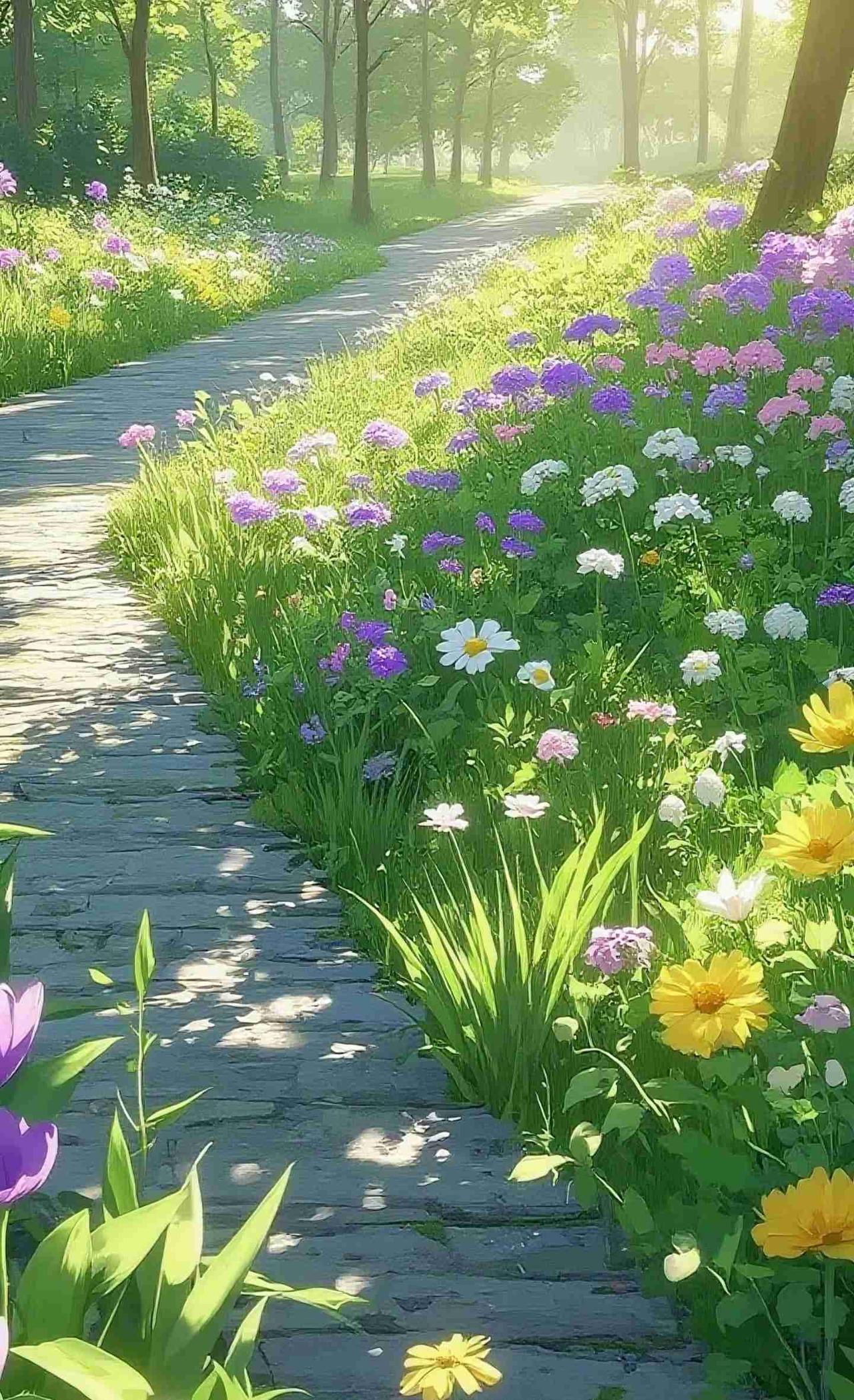 我的今日状态：😁轻松愉快
我这里的天气：☀️晴天
《晴光小径》
 
石径被揉碎