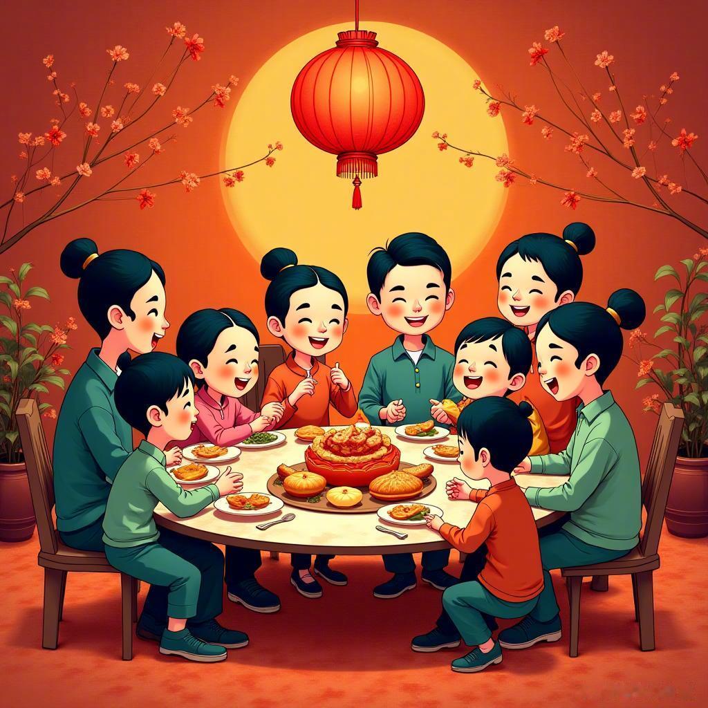 春节团圆，家人欢聚一堂，笑声不断，祝大家福气满满，万事如意！🧧🥳  春节  