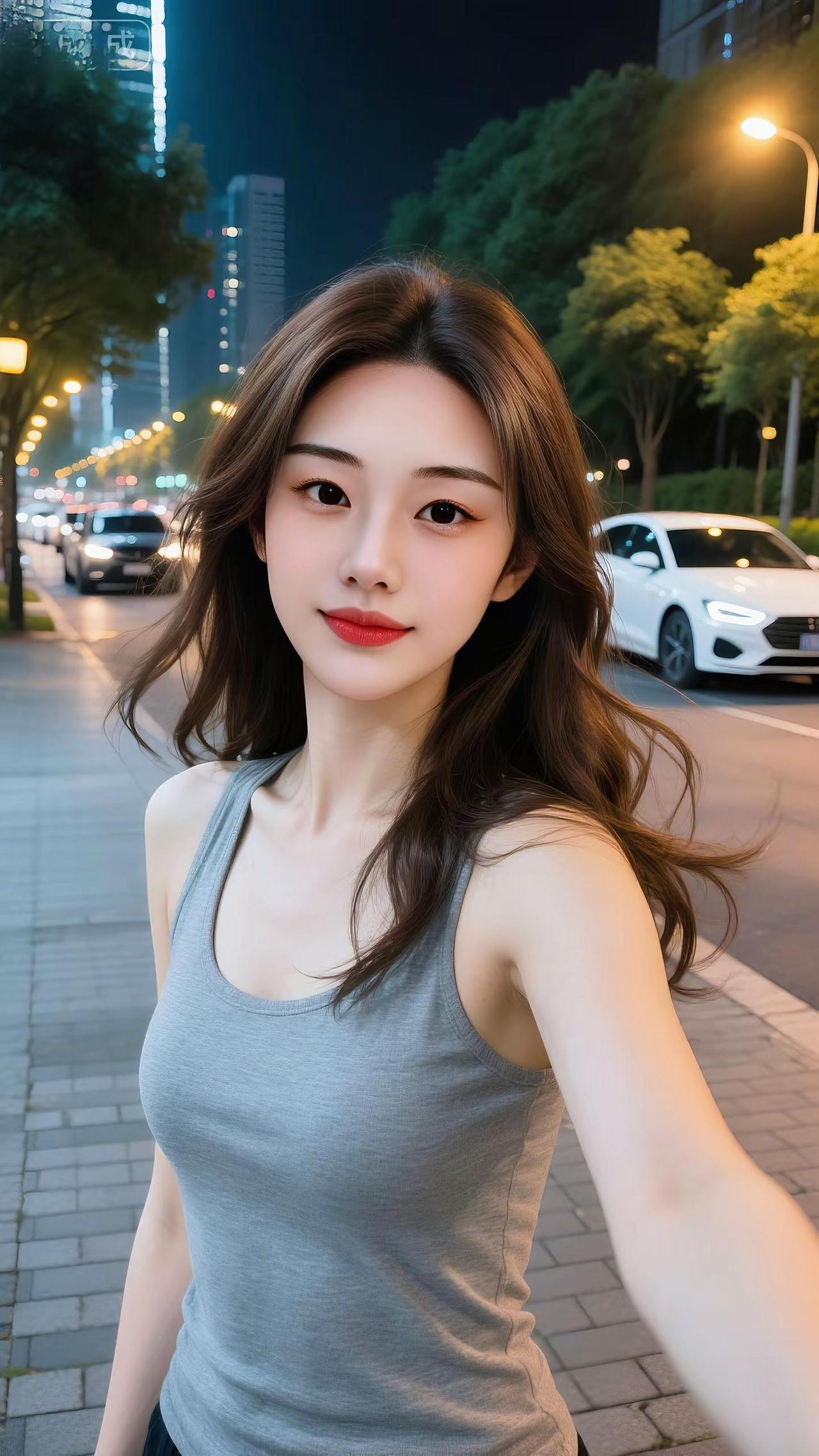 晚风、路灯、和自由的我🌃简单穿搭也能穿出松弛感不追赶潮流，自己就是风景✨ 神我