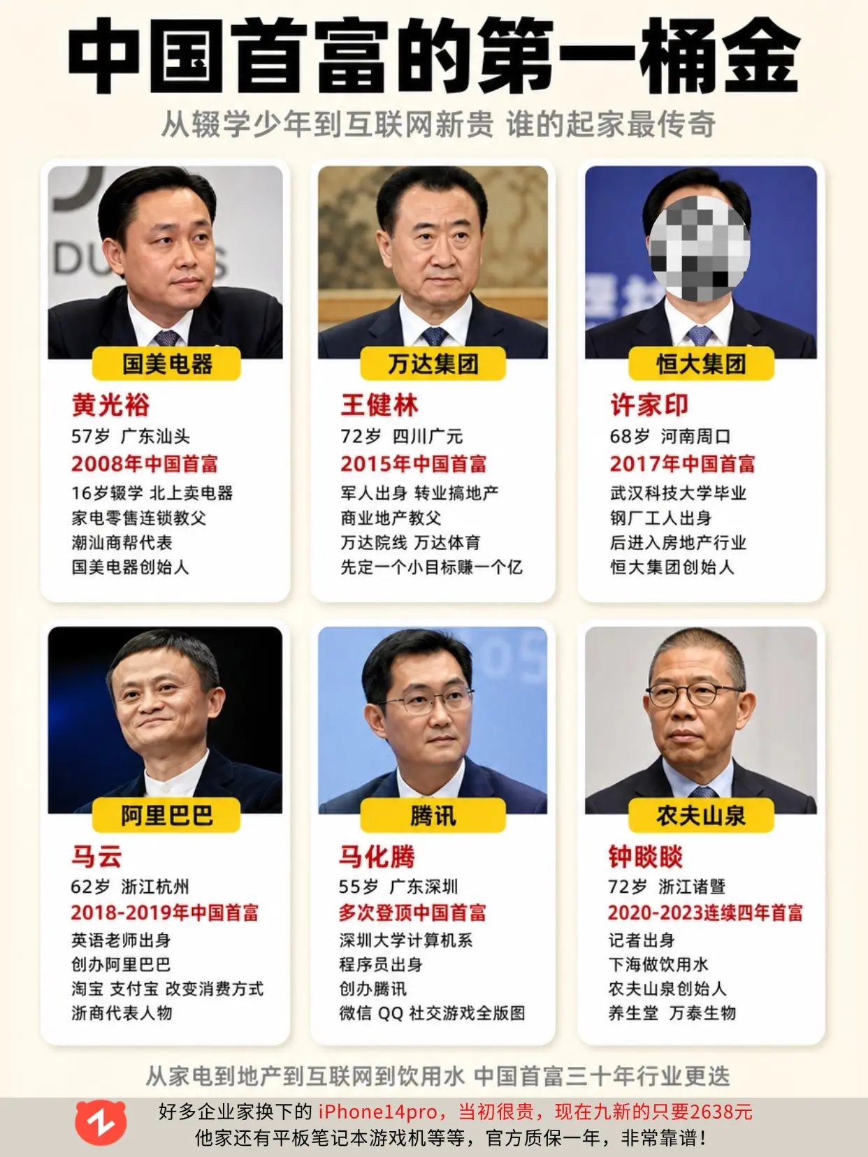 每一代首富，都踩中了一个时代的红利。