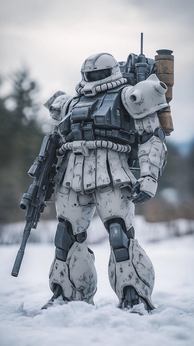 我让AI设计的雪地扎古觉得怎么样？#模型 #扎古 #高达 #机动战士