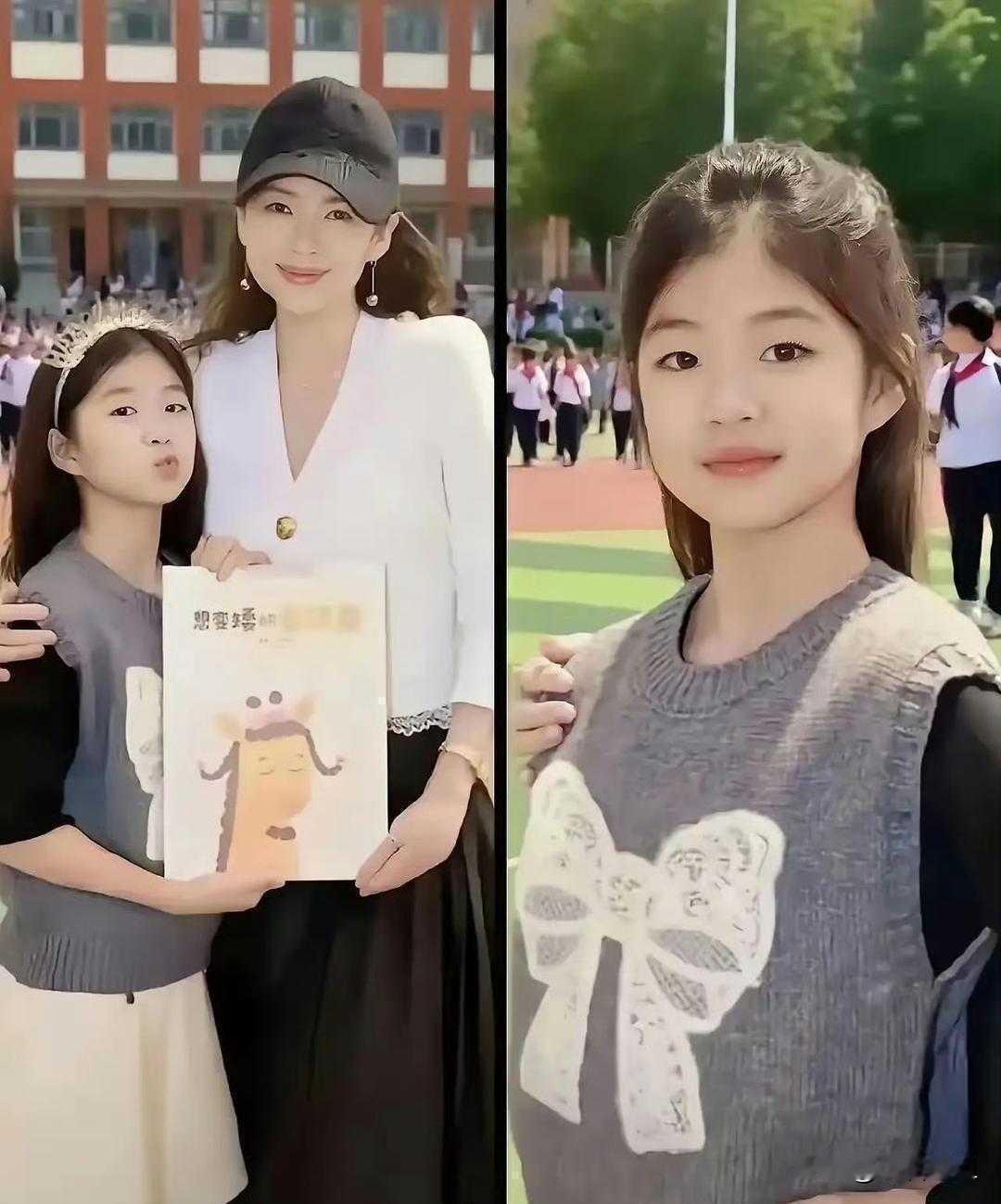 以前总觉得醒醒小时候，
五官轮廓更像爸爸汪峰。
如今一晃眼，这小姑娘都十岁了。