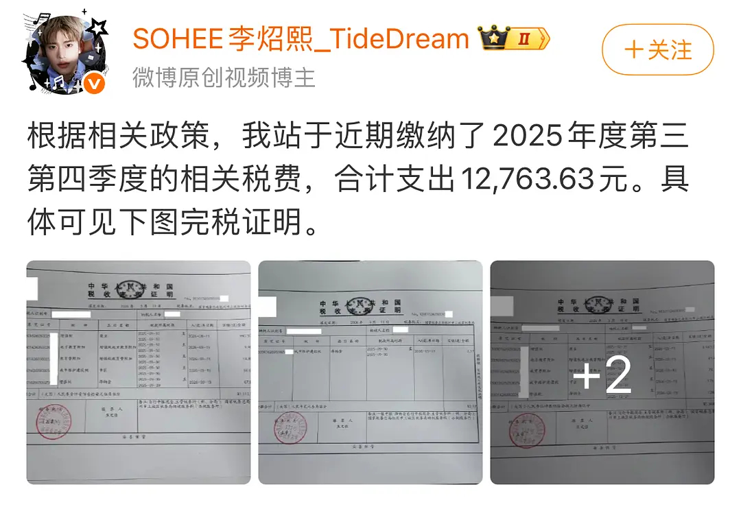 李炤熙大吧发布公开了微店纳税明细 有些大吧什么明细都交不出 是不是都海景房了
