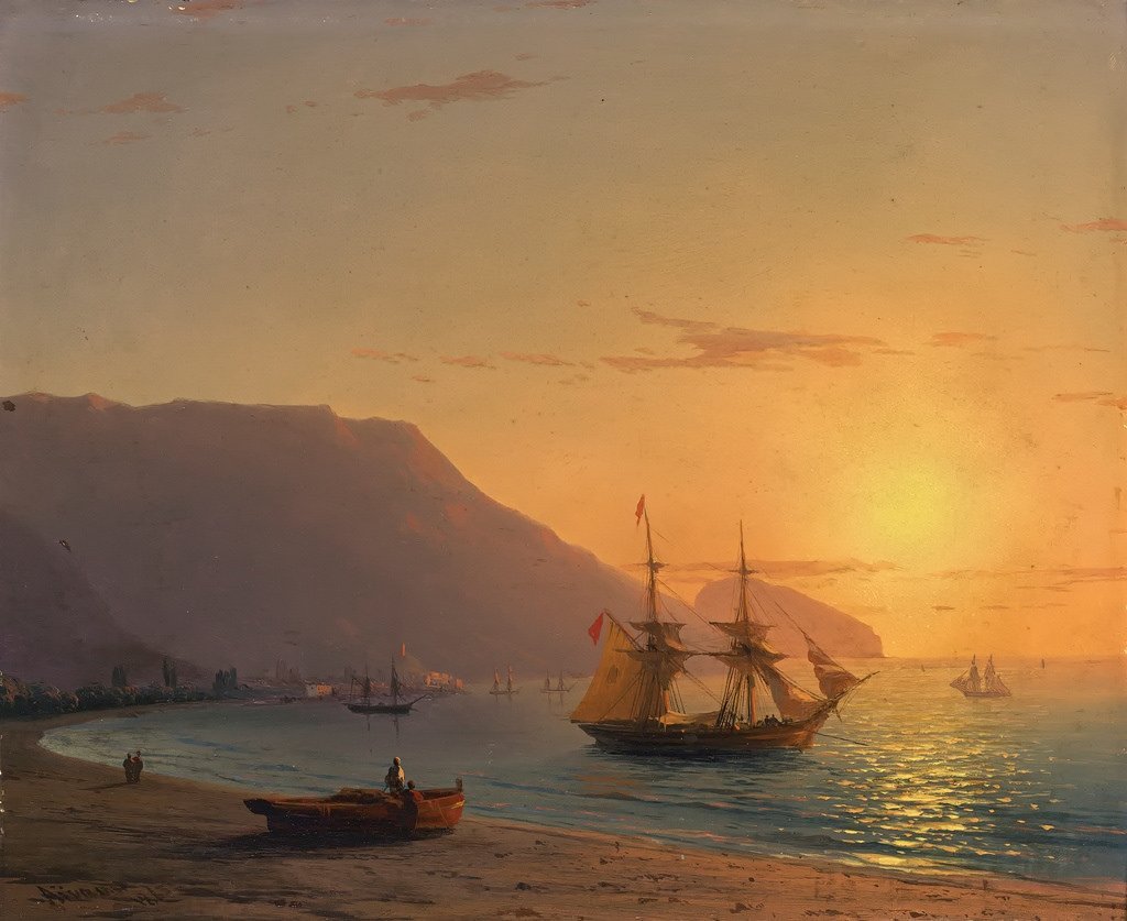 克里米亚落日 Sunset in Crimea (1865) 伊万·艾瓦佐夫斯基