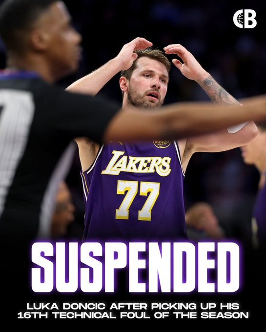 东契奇因本赛季累计16次技术犯规被禁赛，他将缺席湖人下一场对阵奇才的比赛。东契奇