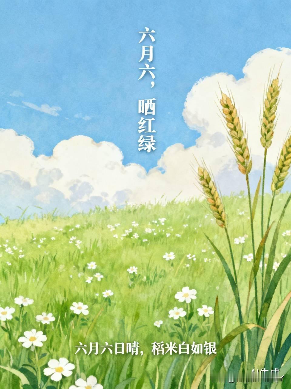 今天是六月初六民间俗语有
1. 六月六，晒红绿，就像给衣物来一场“日光浴派对”。