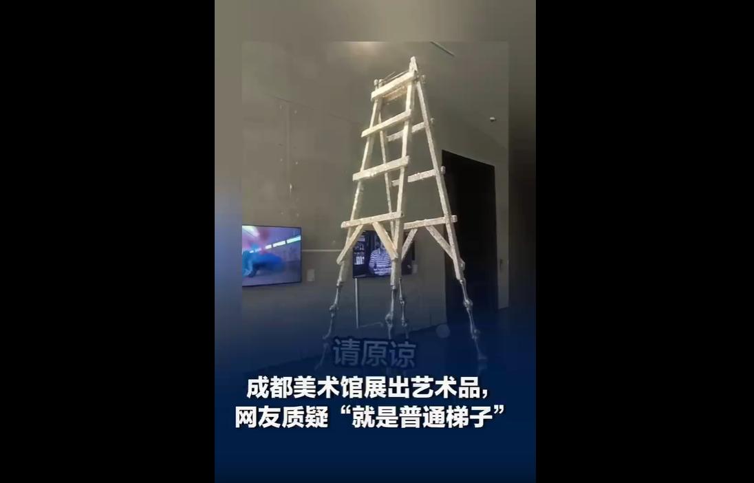 2026年5月，成都美术馆双年展中一件名为《钻石梯》的作品引发全网热议。
该展品