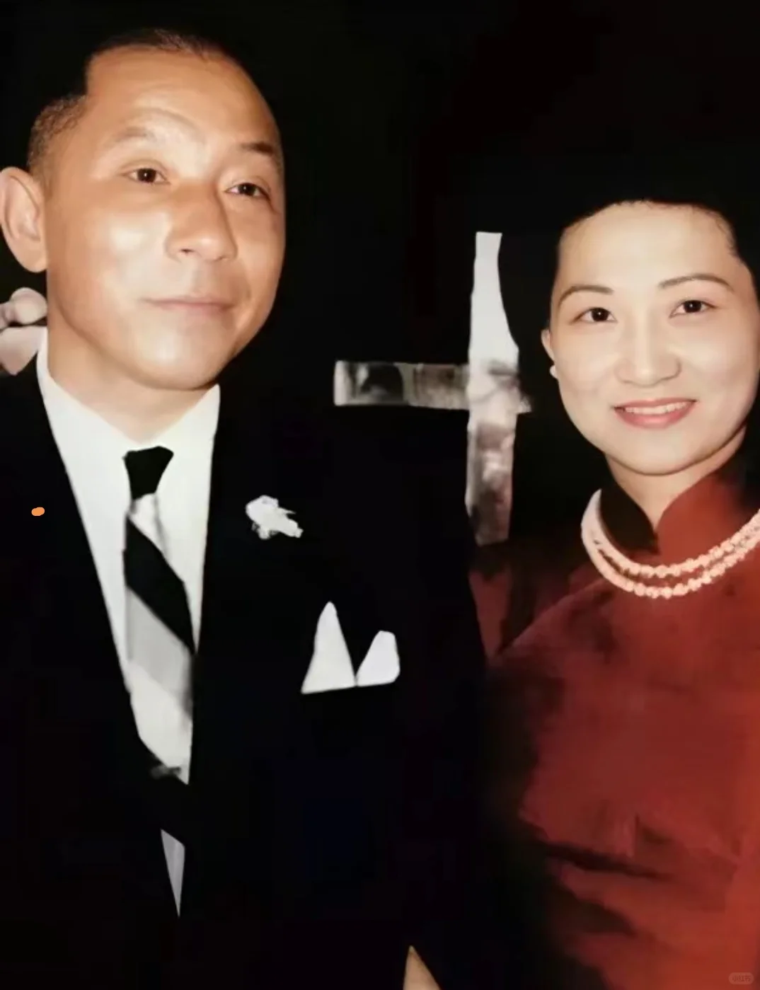 张学良和赵一荻结婚时的一张合影