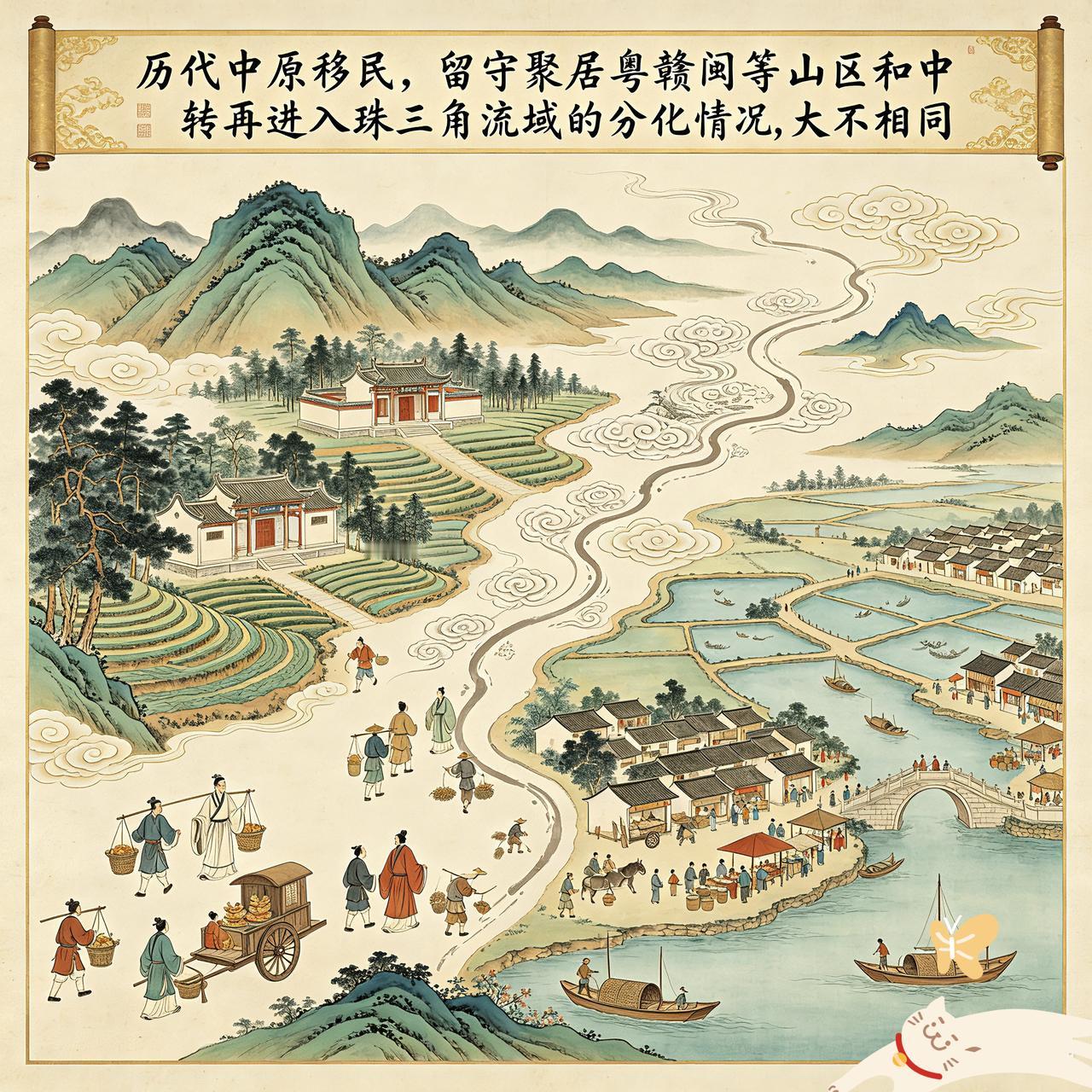 为什么，留守在粤赣闽封闭山区的客家人，要比进入珠三角流域的北方移民，能保留更多的
