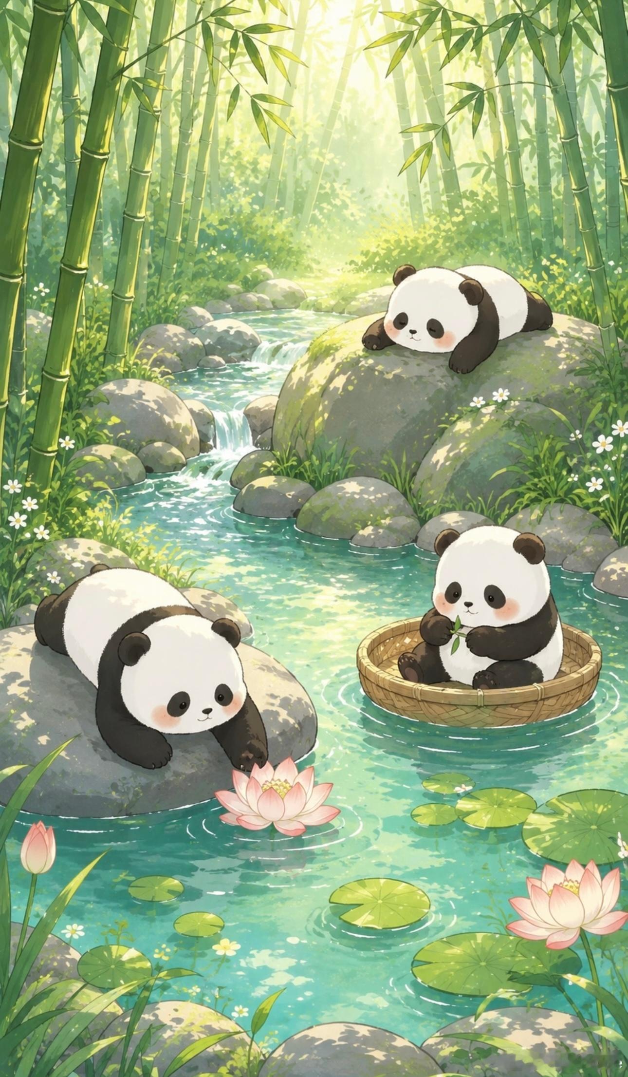 熊猫壁纸｜无水印｜每日一善｜治愈 