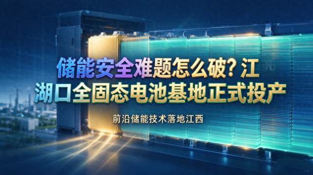 储能电池安全难题怎么破？江西湖口全固态电池基地正式投产