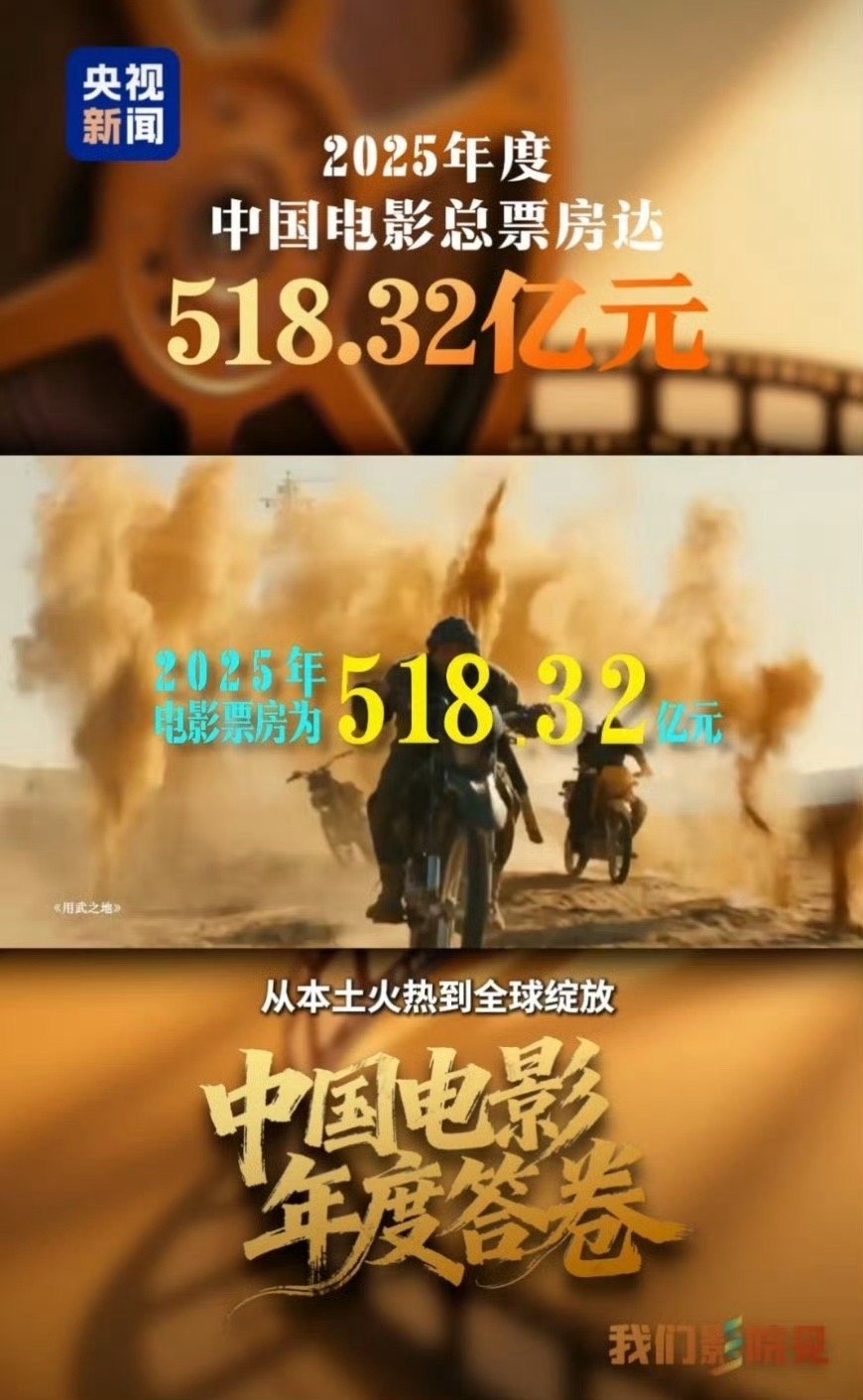 中国电影高光时刻一个接一个 518.32亿票房见证2025影坛百花齐放！《捕风追