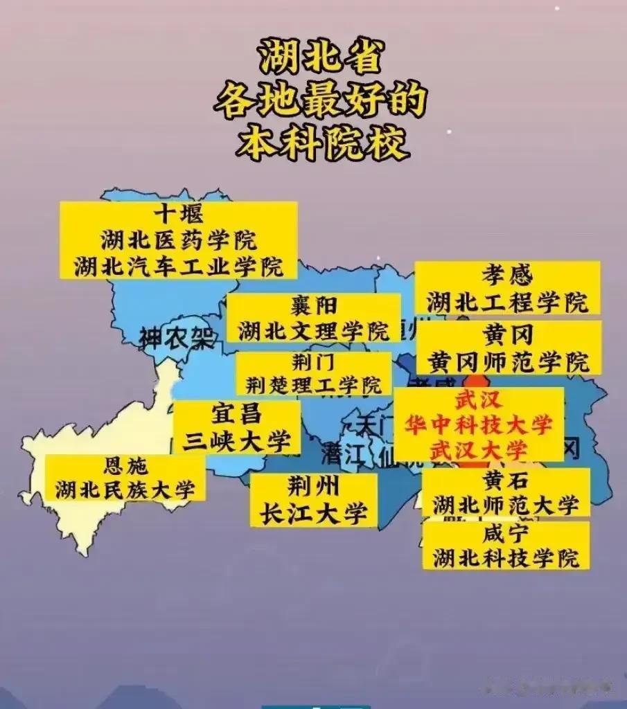 湖北各地最好的本科院校