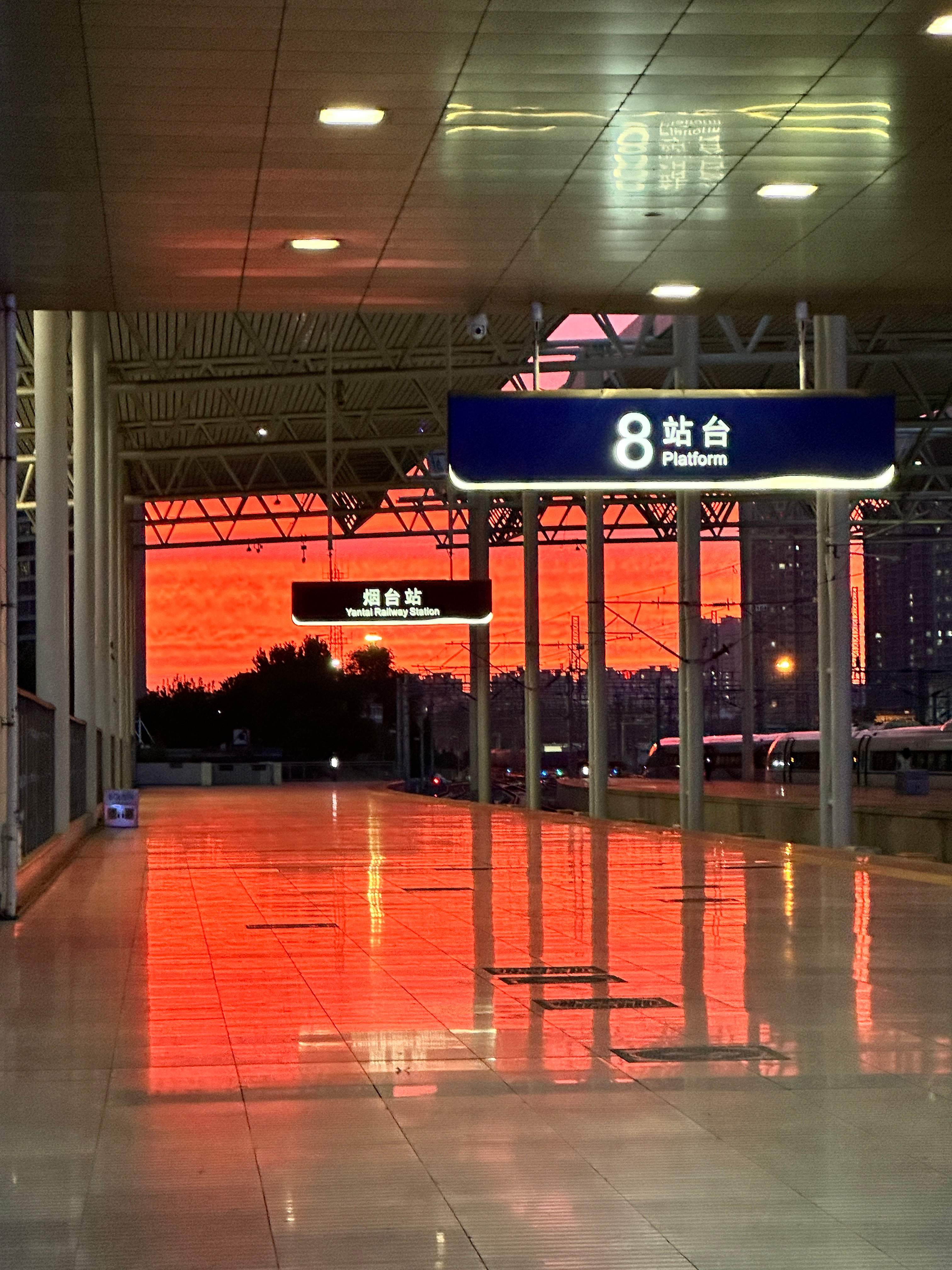 离开烟台时天空还给了我一个惊喜
