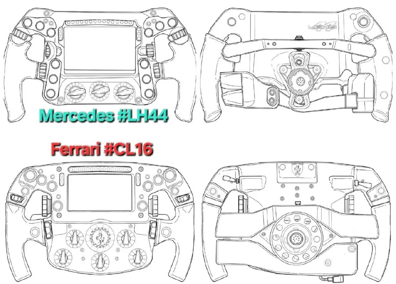 【F1｜汉密尔顿要适应法拉利新方向盘】由于法拉利方向盘比汉密尔顿所习惯的梅赛德斯