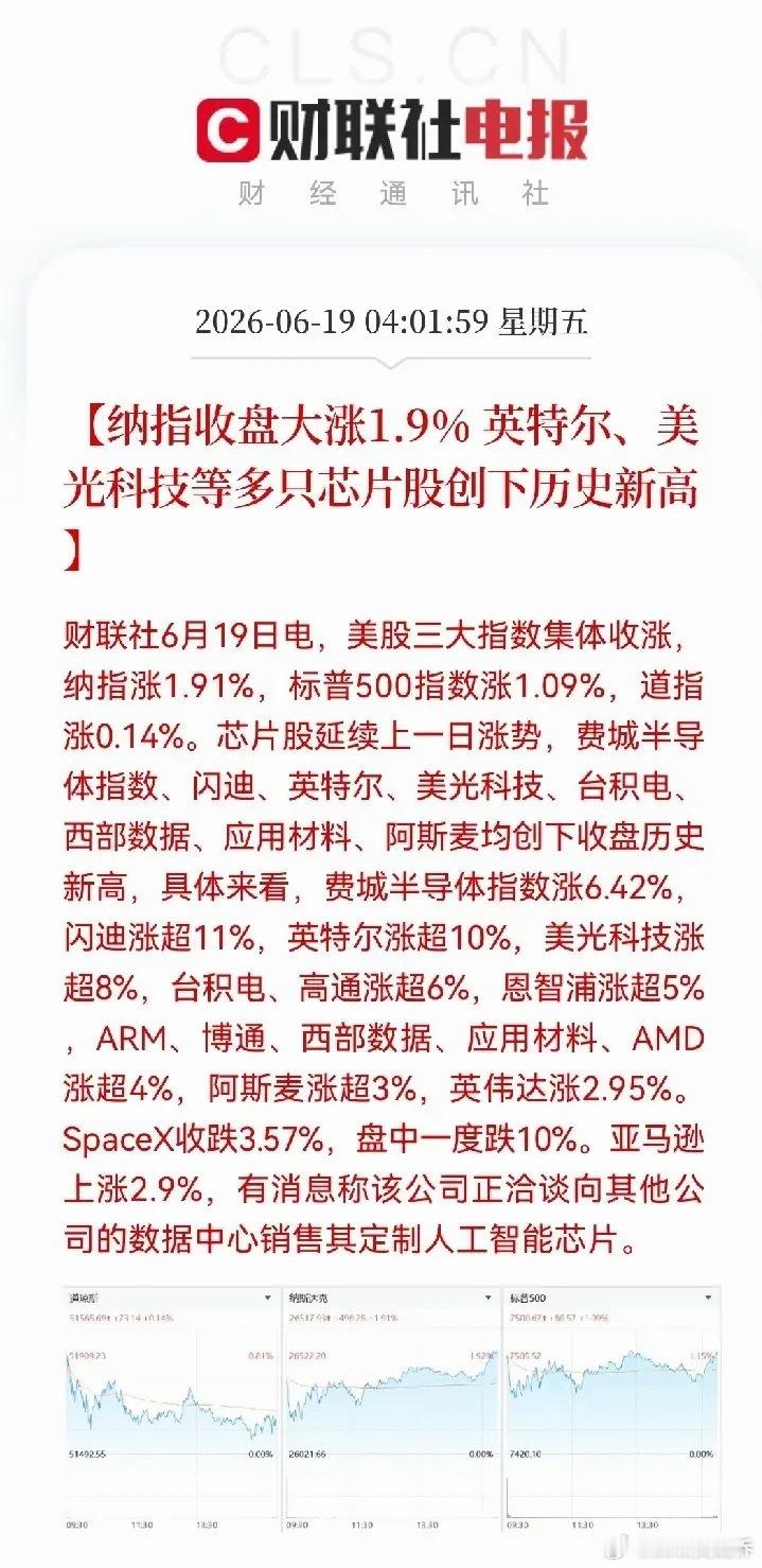 一觉醒来，半导体芯片又赢麻了，美股芯片巨大们又彻底涨爆了，股民们，满仓芯片的股民