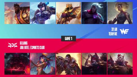  【WE vs JDG 第一局】

MVP：Kanavi（莉莉娅）
打大龙毁一生