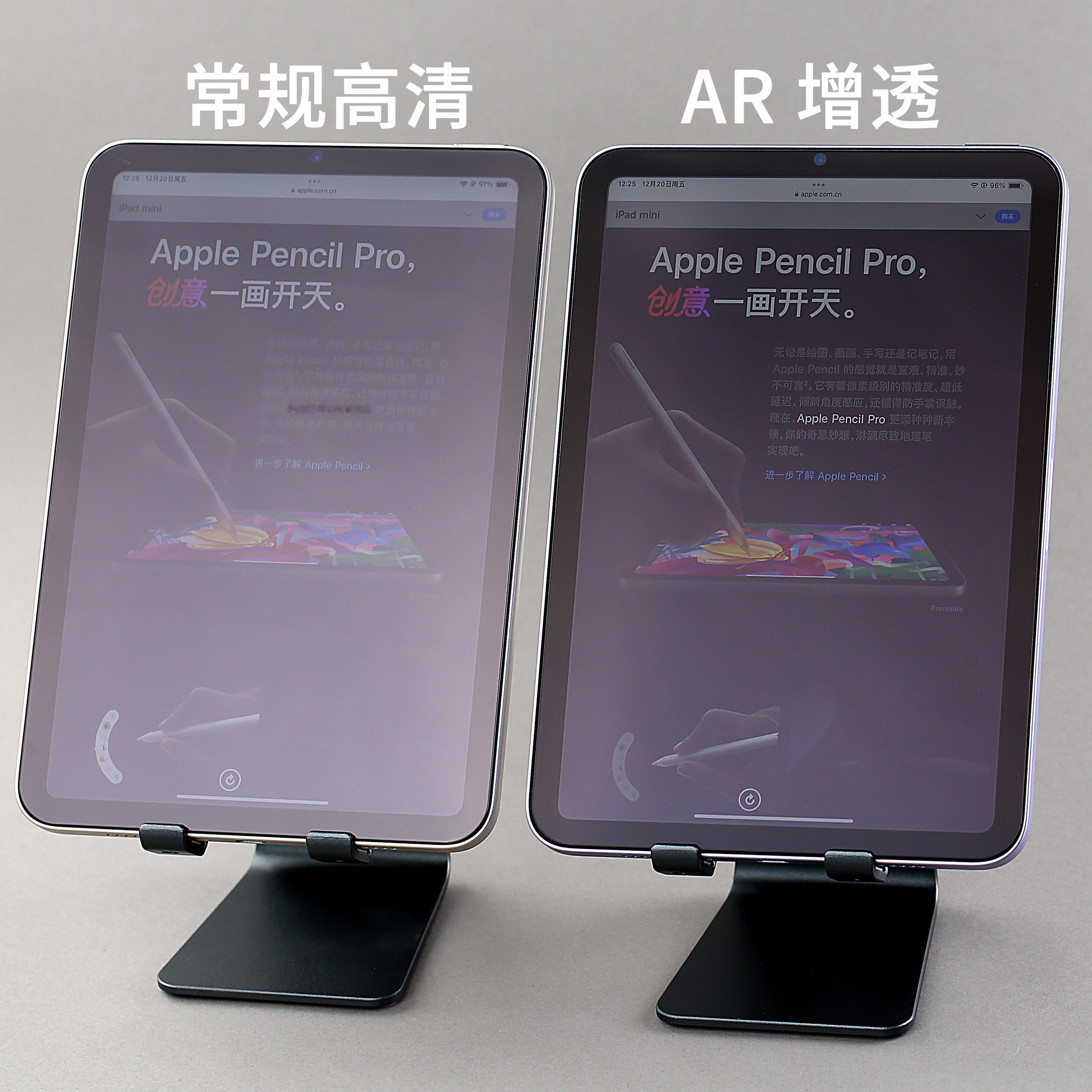 iPad mini7/6 AR 增透膜，一眼深邃[嘻嘻]熄屏更黑，降低反光，屏幕