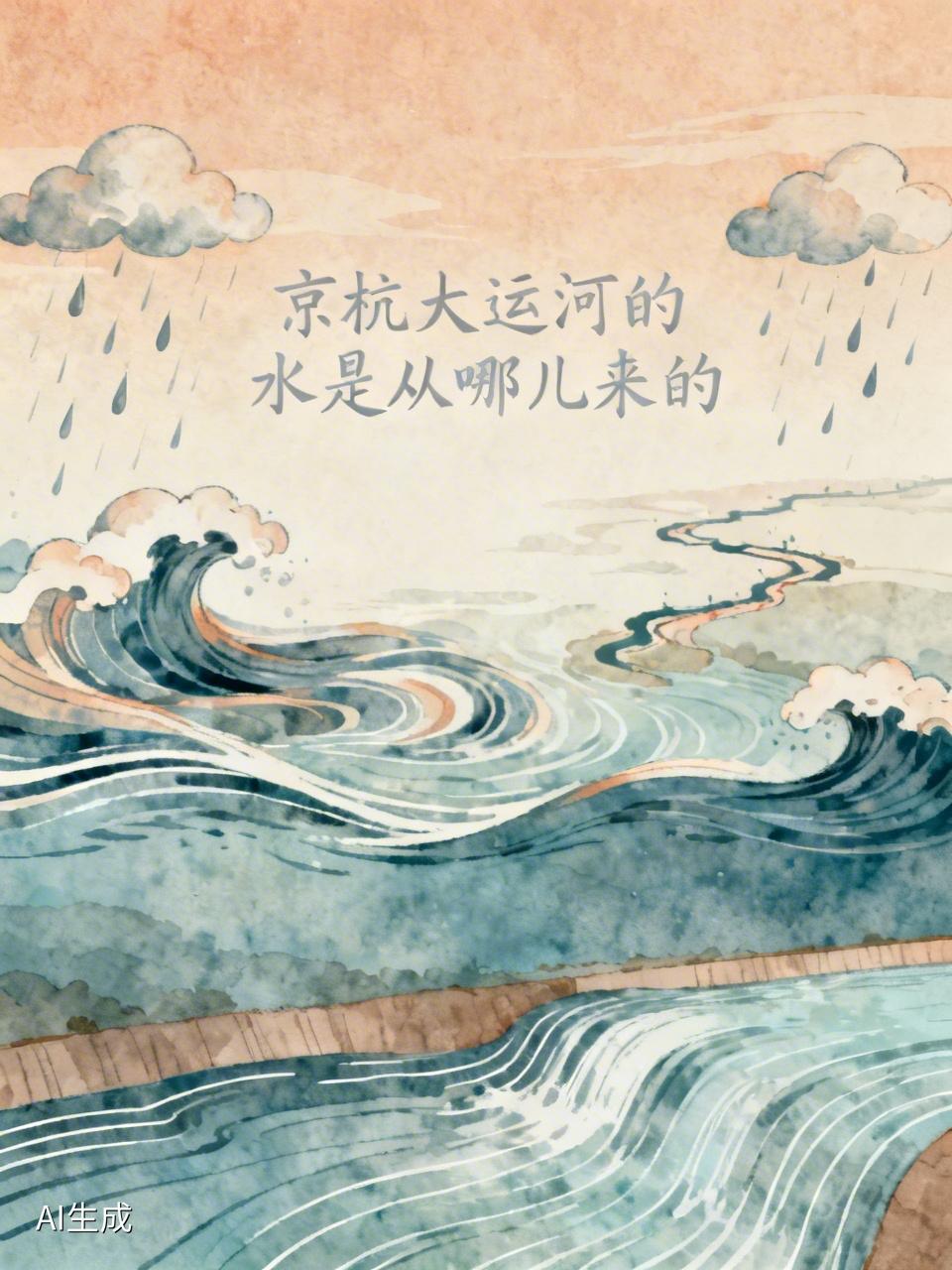 京杭大运河的水来源可丰富啦。它的水源主要有大气降水，这是最基础的补水方式，雨水降