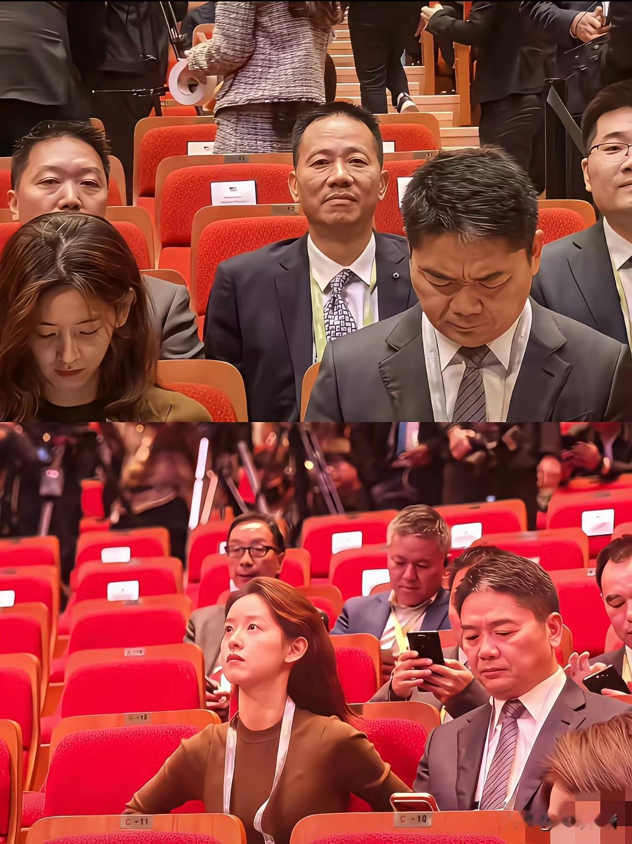 章泽天和刘强东到底咋了，
会场上两人貌合神离，
刘强东一脸严肃，
章泽天也是全程