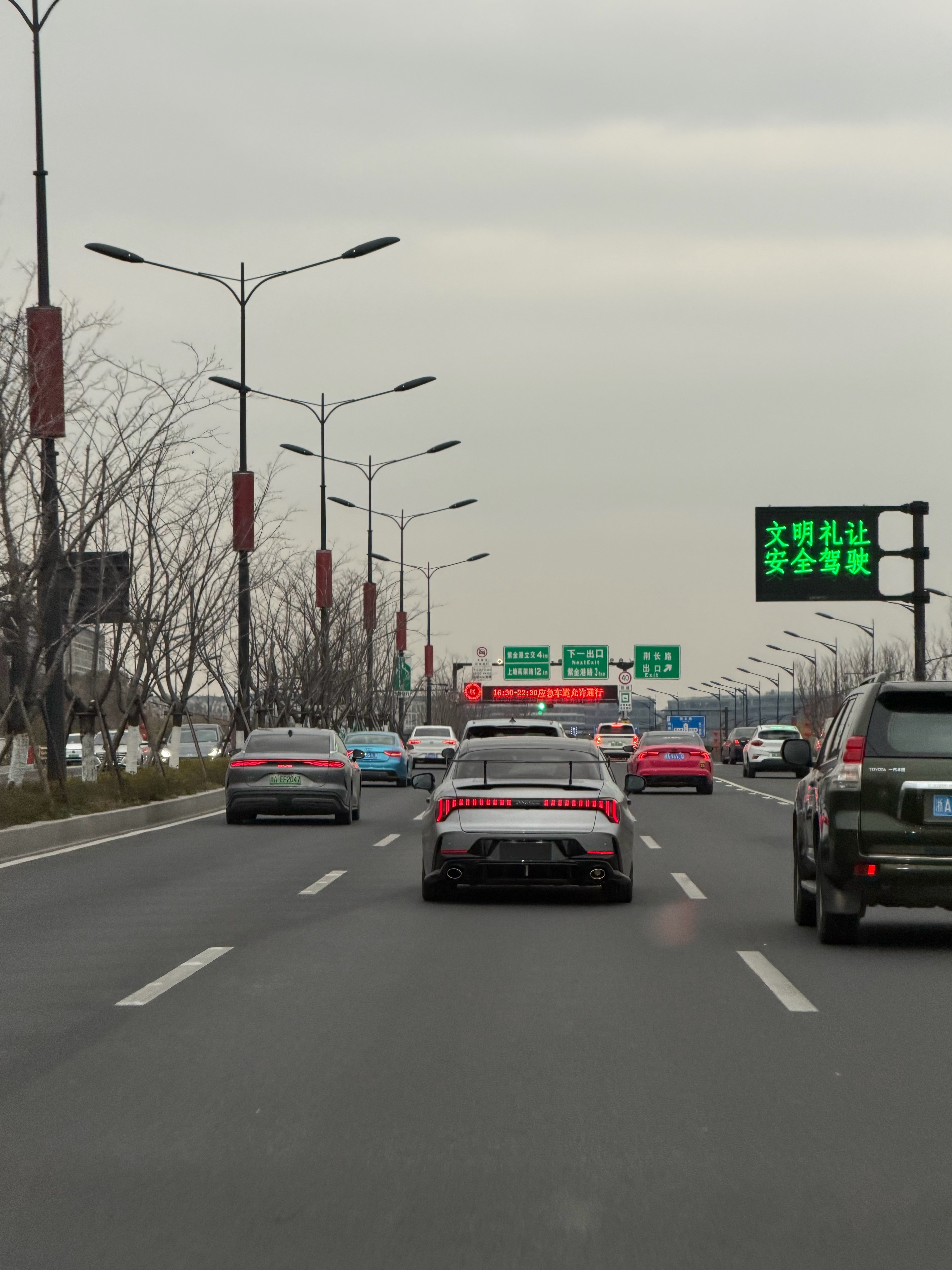 网友拍到一台特别的领克03，后面装了03+和03+Racing同款的三段可调碳纤