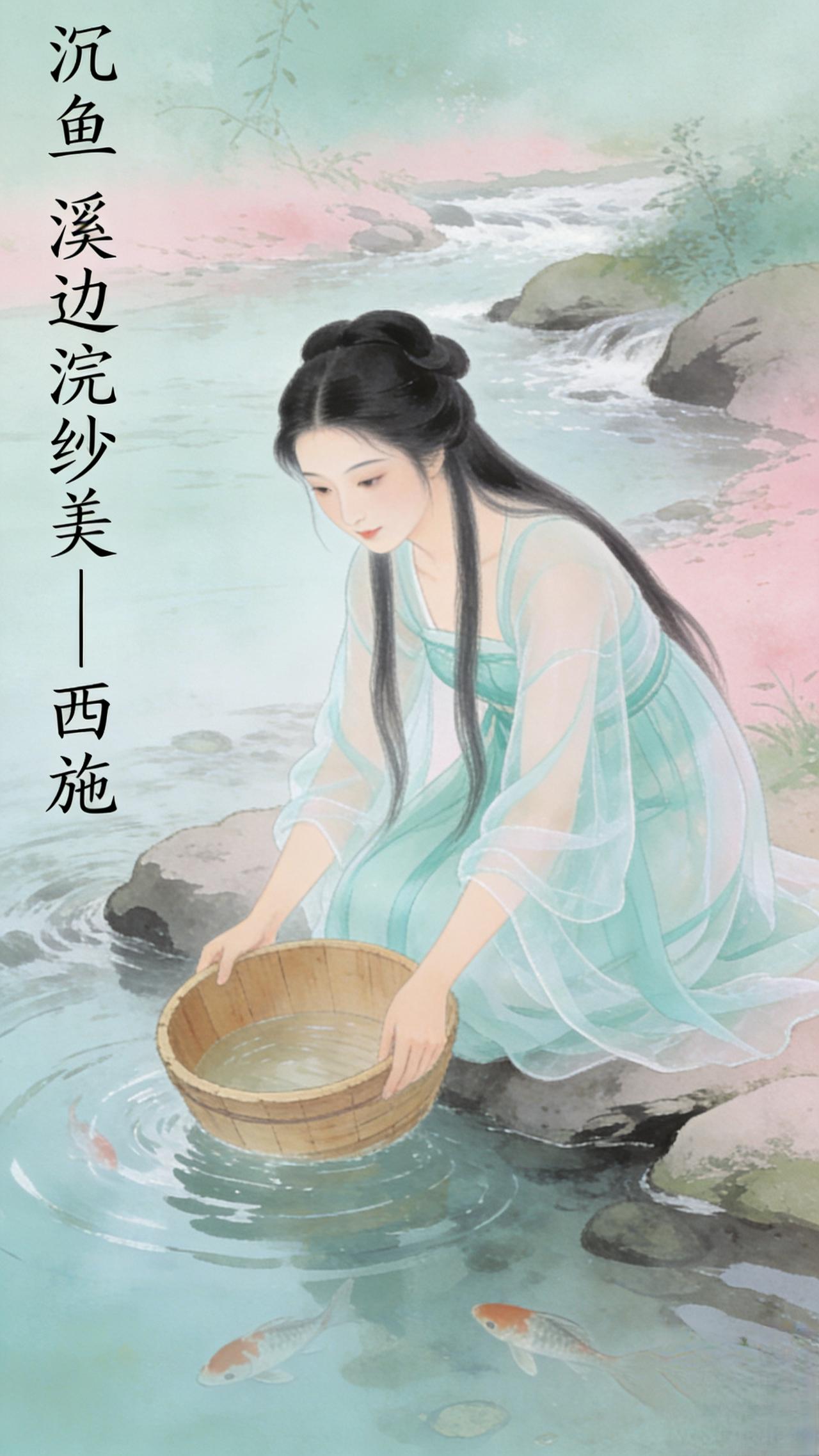 沉鱼、落雁、闭月、羞花分别指谁? 1. 沉鱼 溪边浣纱美 —— 西施
​2. 落