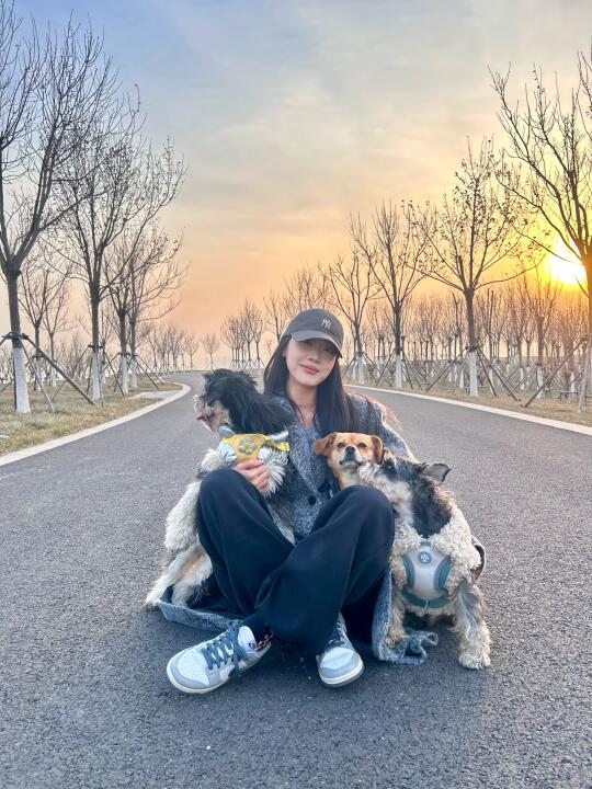 带小狗家族去海边公园