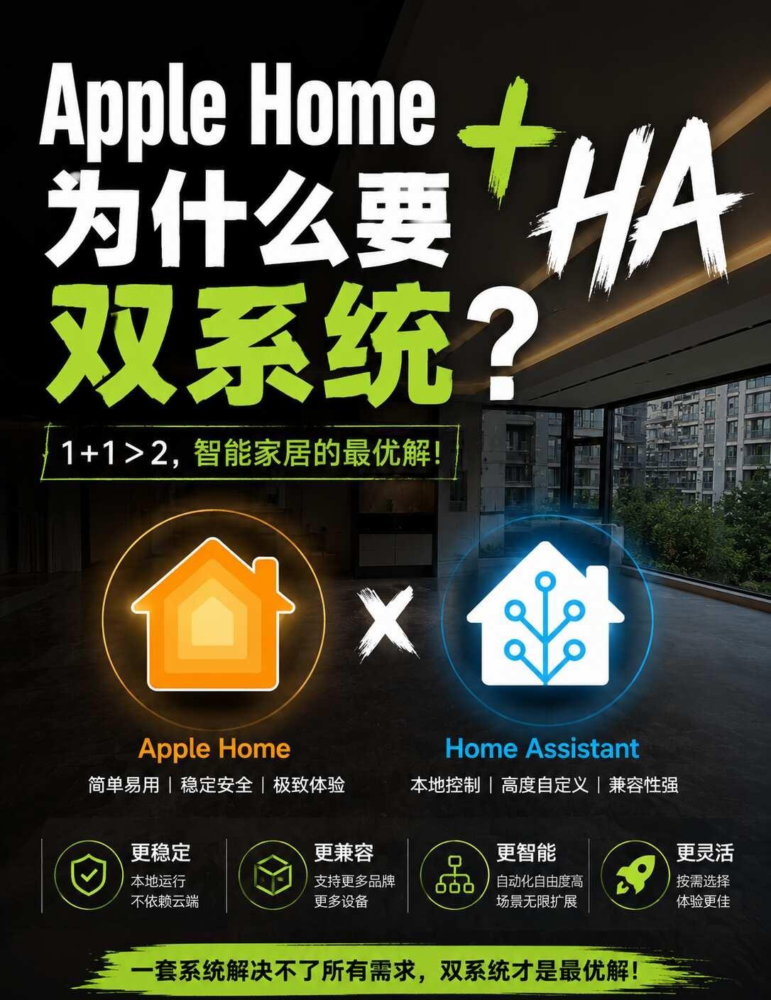 Apple Home + HA，为什么要双系统？
很多人第一次看到这个组合都会问