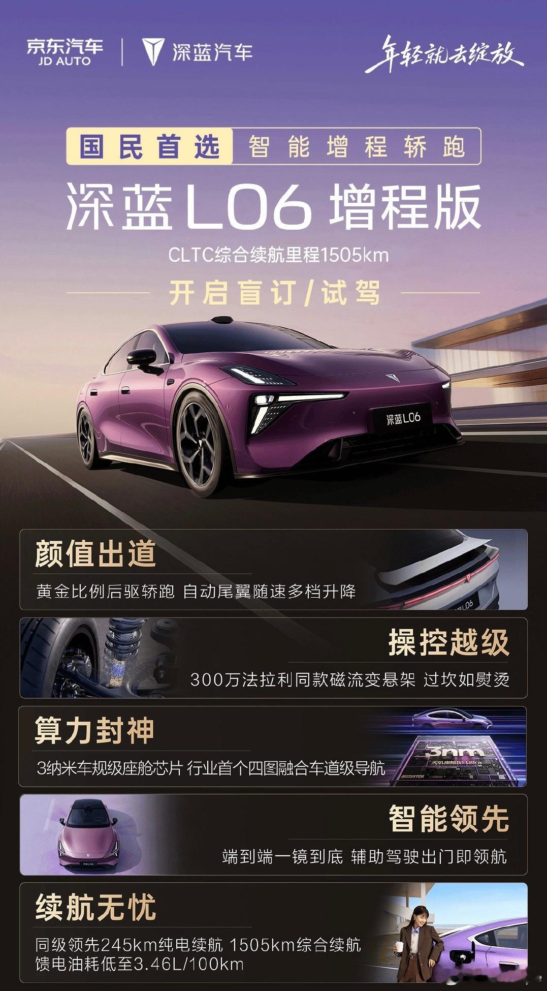 深蓝L06增程官宣啦！采用法拉利同款磁流变悬架+3纳米车规级芯片+自动尾翼+综合