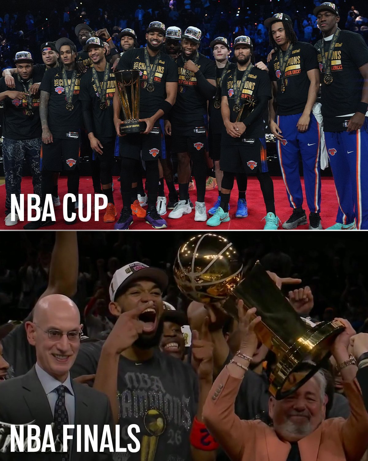 NBA杯赛冠军+NBA总冠军，属于尼克斯的丰收赛季尼克斯nba总冠军尼克斯vs马