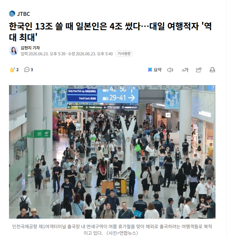 【韩国人消费13万亿时，日本人仅消费4万亿…韩国对日旅游逆差“创历史新高”】海外