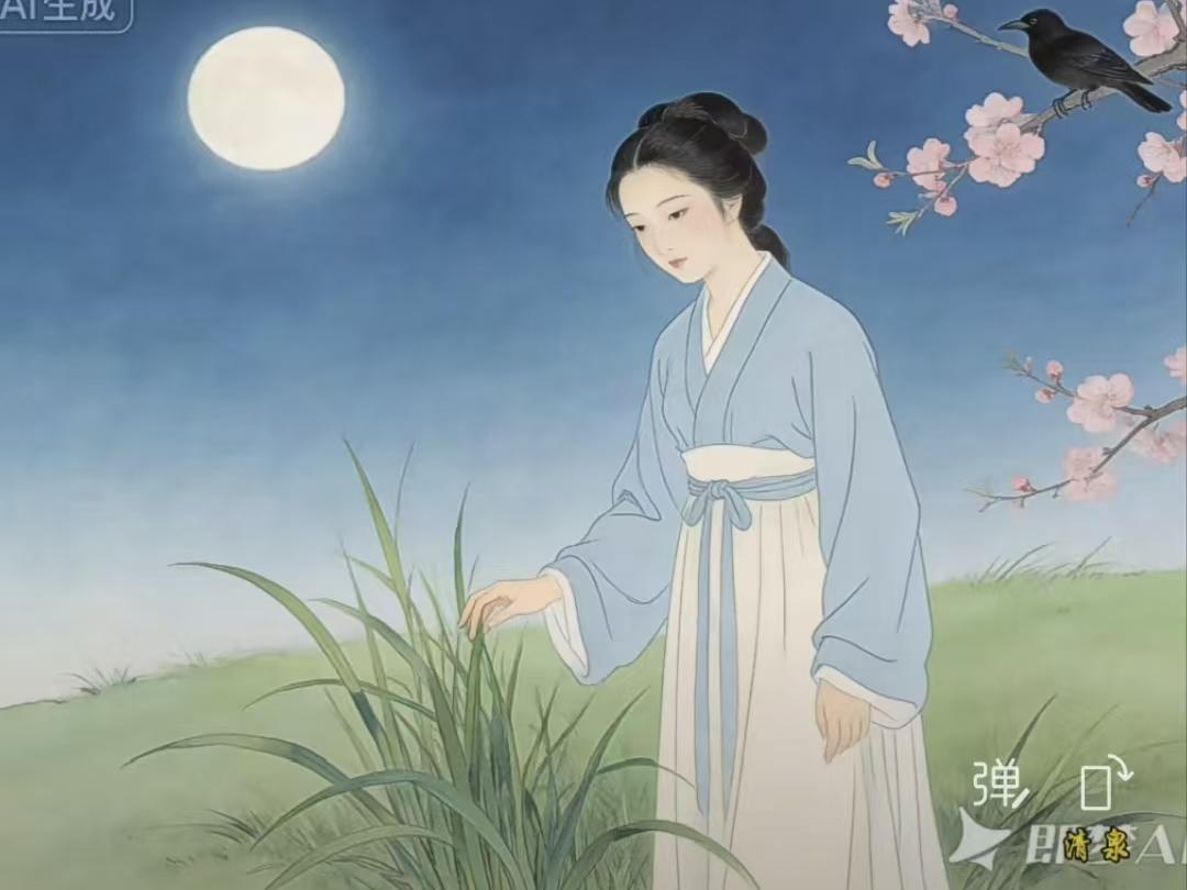 天净沙·感怀 
青青草色烟霞，
浮生一梦韶华，
月落乌啼岁华。
花开忘罢，
任他