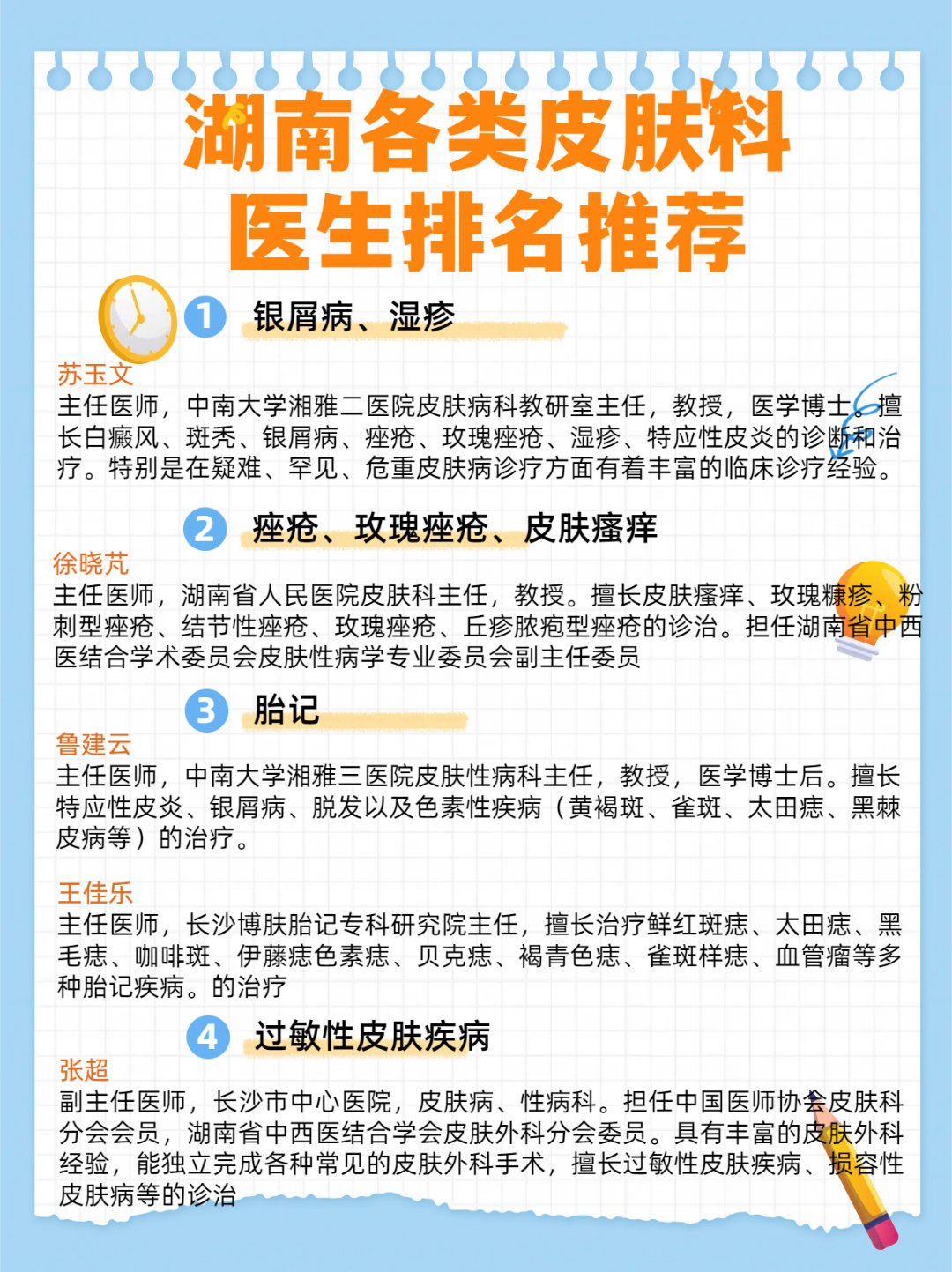 湖南各类皮肤科医生排名推荐不得不说皮肤病问题确实挺折磨人的，我之前也是花了不少时