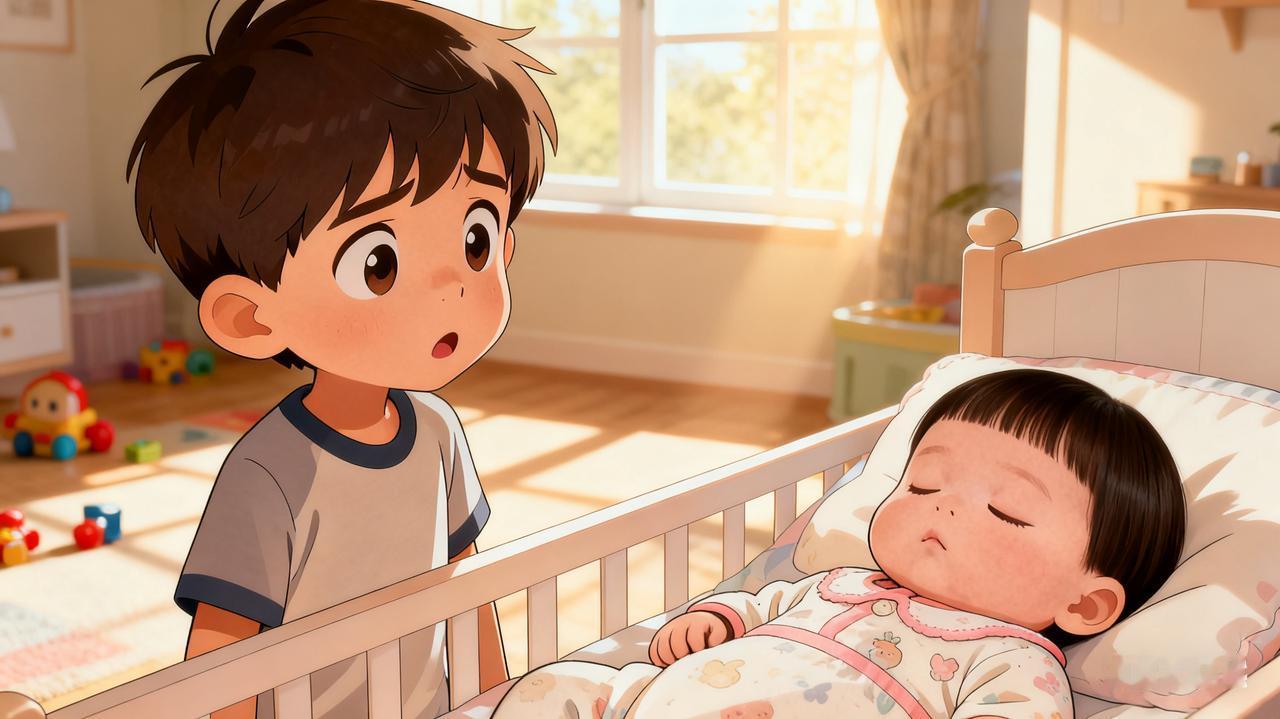 真的太好笑了！山西一名四岁男孩放学后赶紧回到家中，本想着逗四个月的妹妹玩，没成想